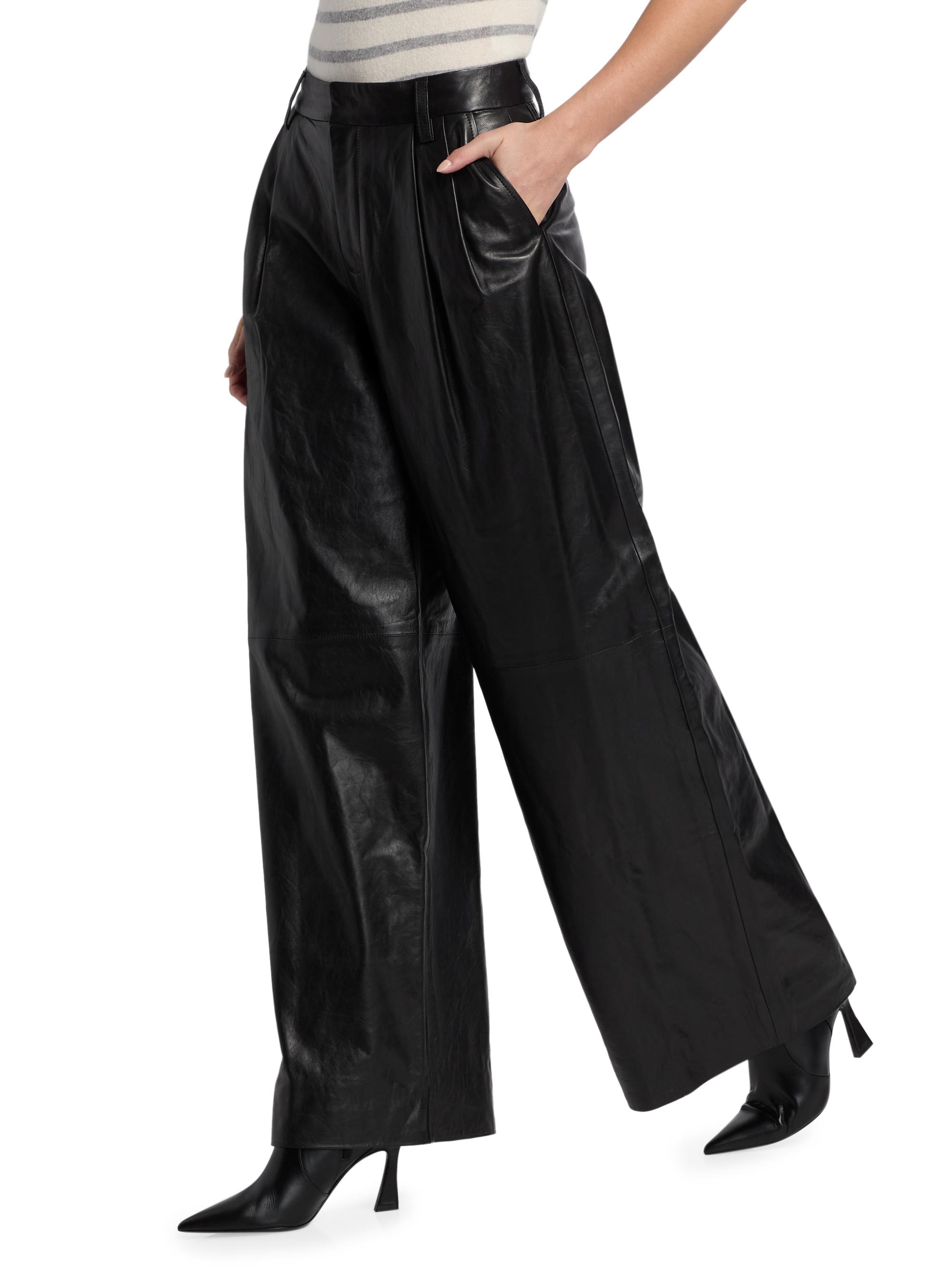 SIMKHAI Kobie Leather Wide-Leg Pants | Saks Fifth Avenue