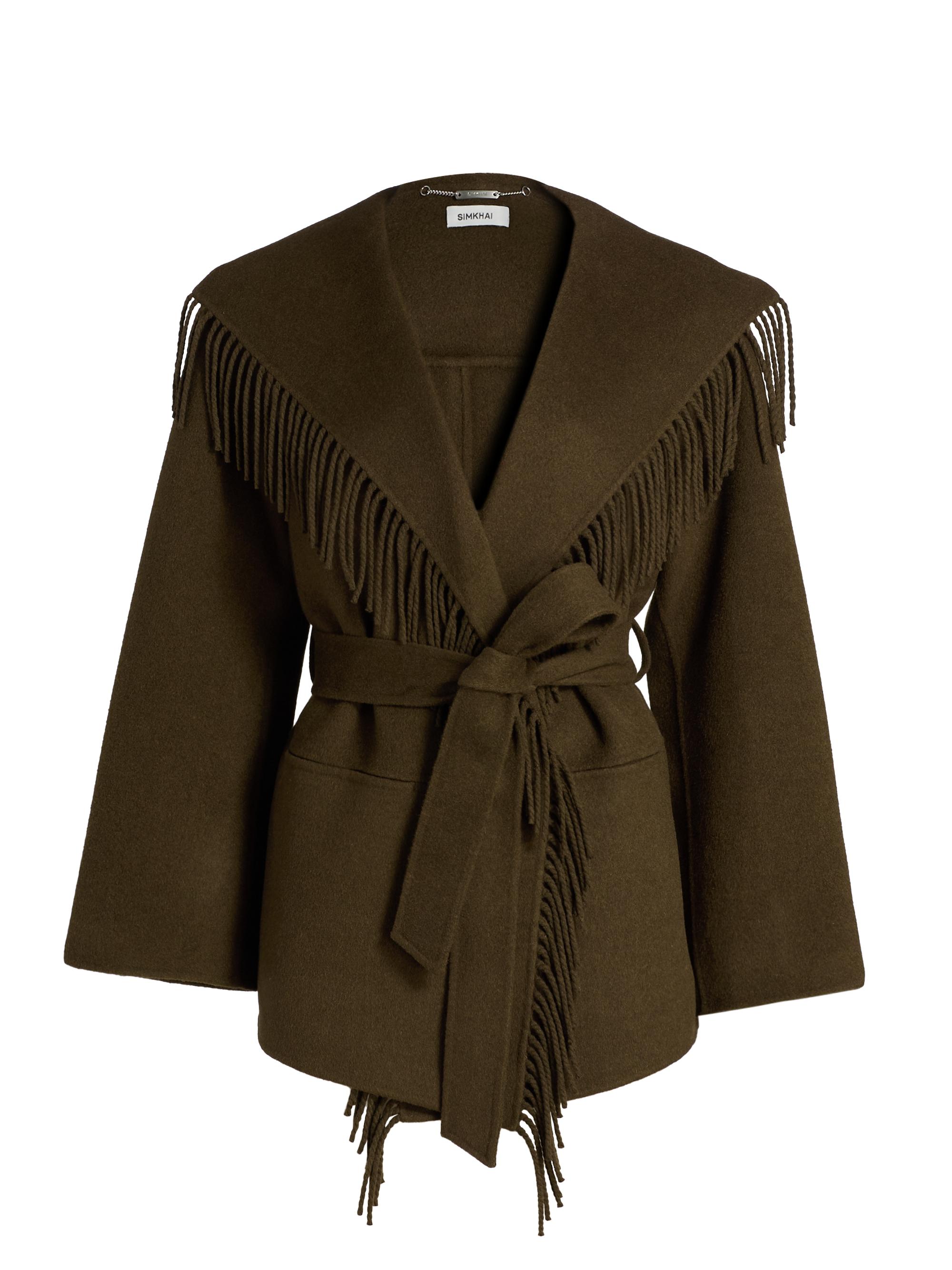 SIMKHAI Rowen Fringed Wool-Blend Jacket | Saks Fifth Avenue