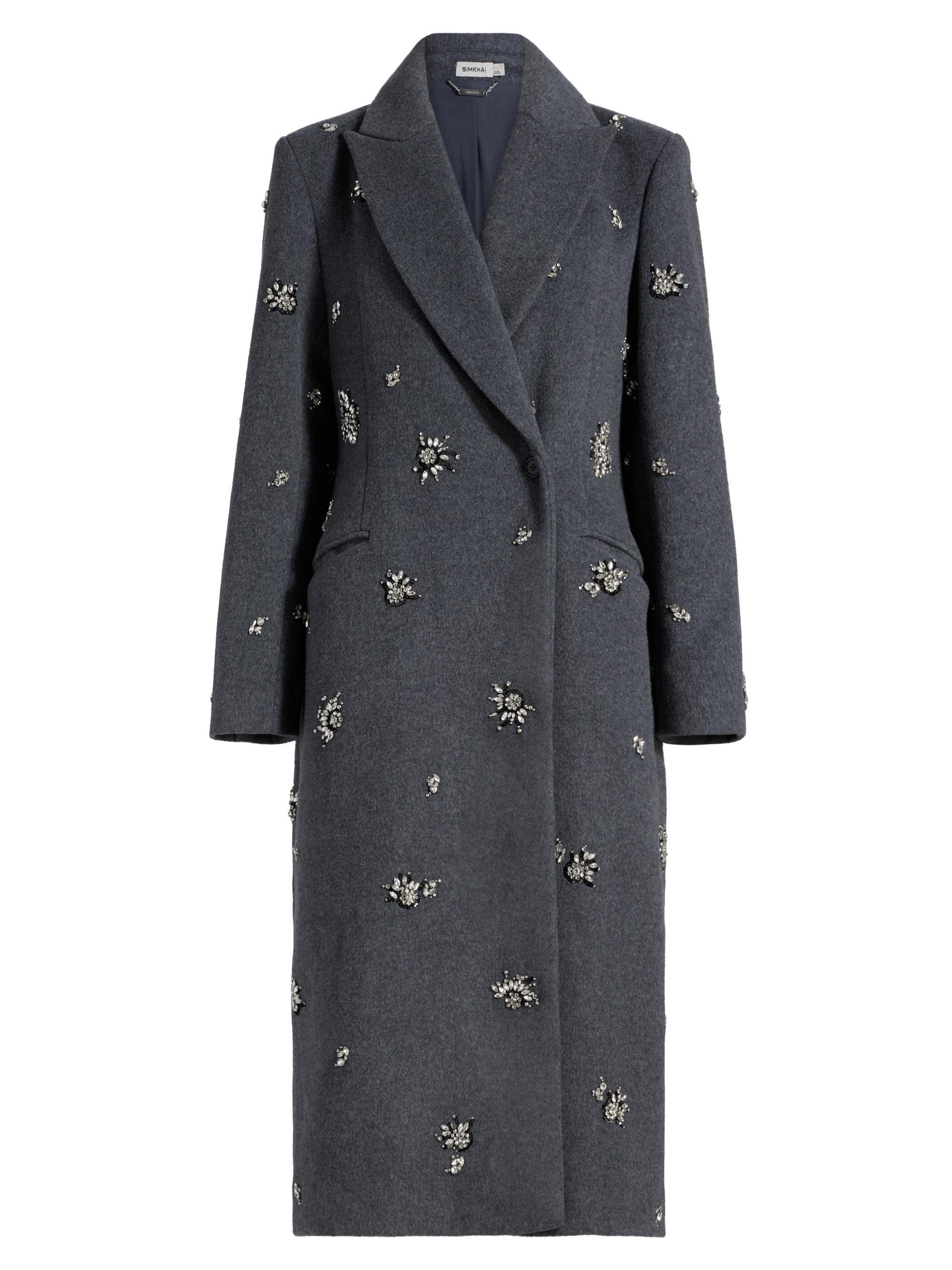 SIMKHAI Women's Gianni Embellished Coat - Heather Grey