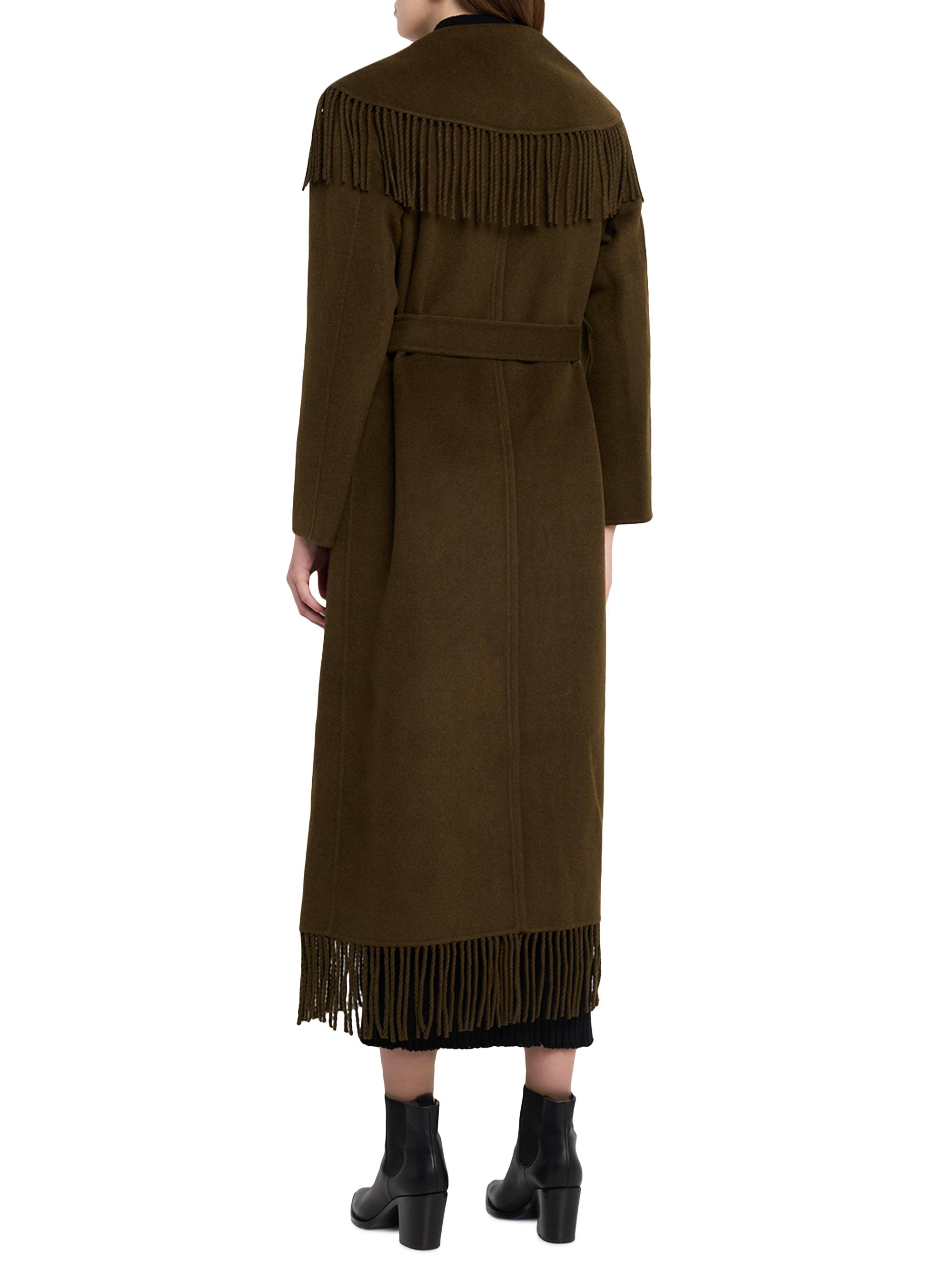 SIMKHAI Carrie Fringed Longline Coat | Saks Fifth Avenue