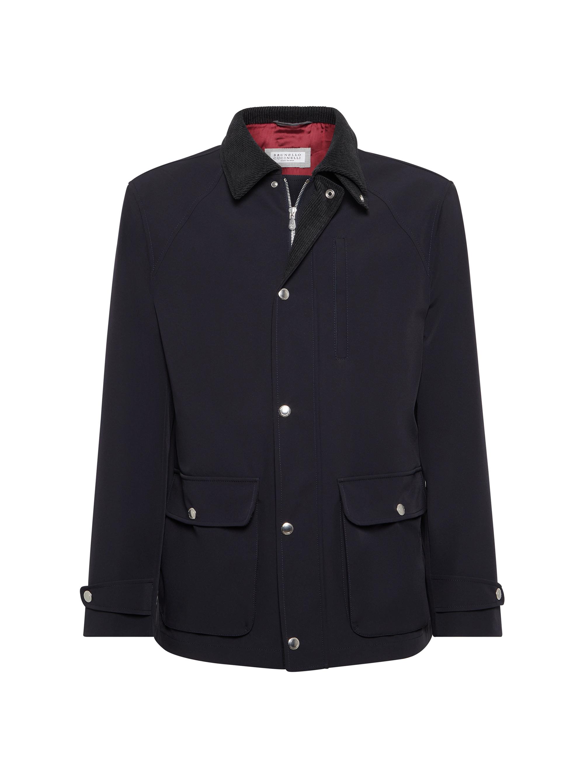 Brunello Cucinelli Men's Stretch Bonded Nylon Field Jacket - Navy Blue