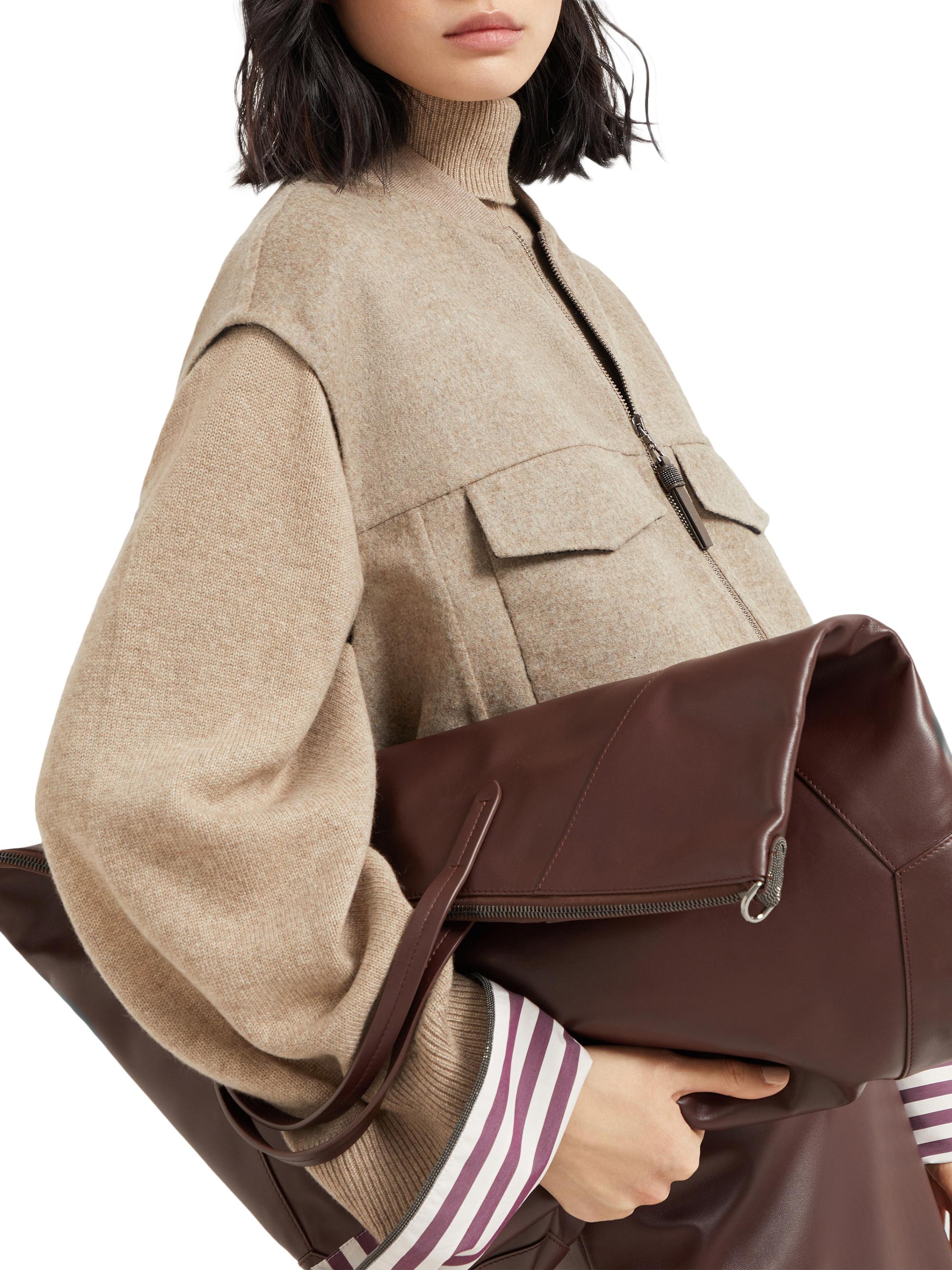 BRUNELLO CUCINELLI トートバッグ　ポーチ付き　美品 直営店セール】ブルネロクチネリ 大人カジュアル トートバッグ