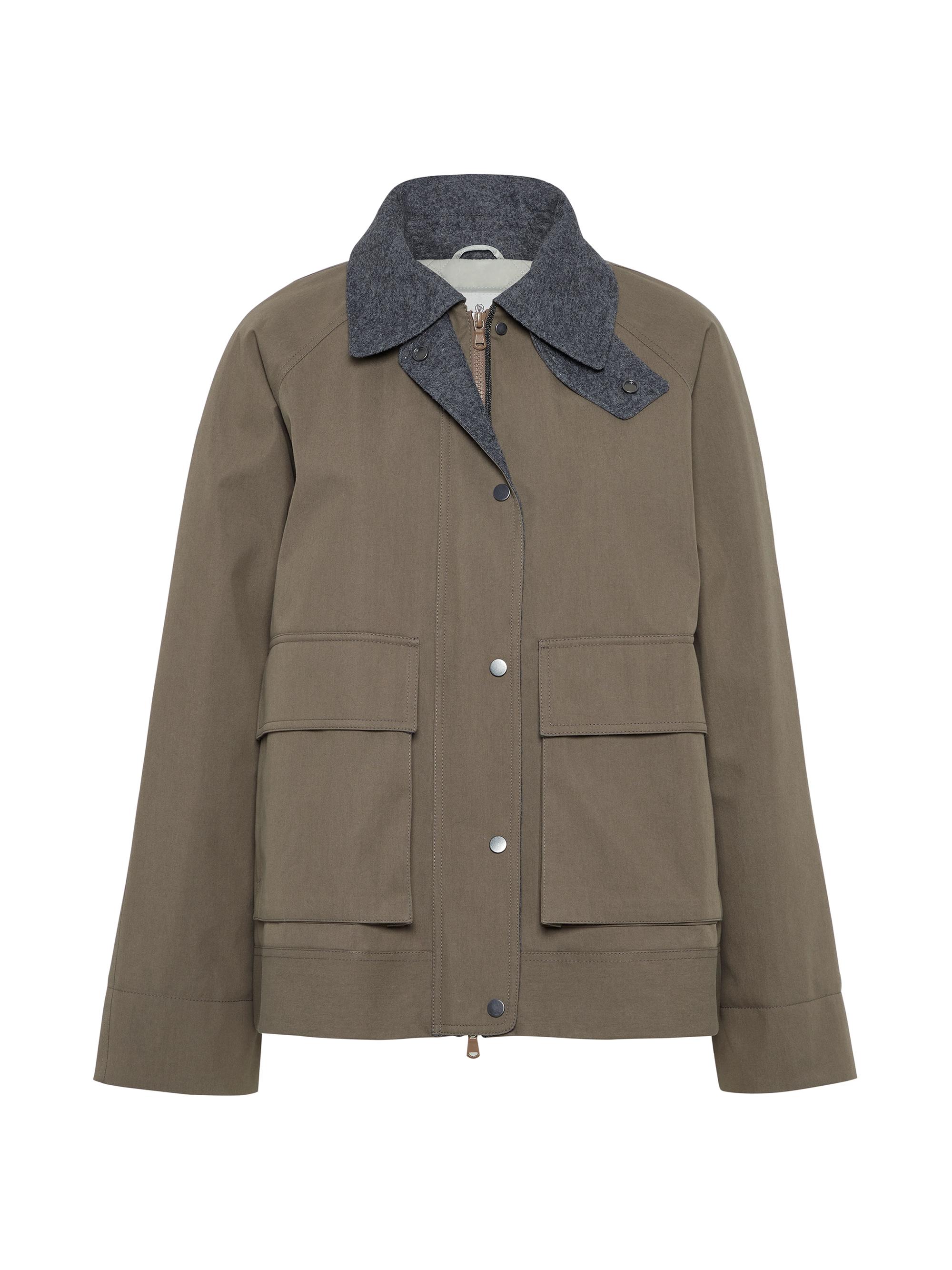 Brunello Cucinelli Women's Techno Cotton Canvas Outerwear Jacket - Brown