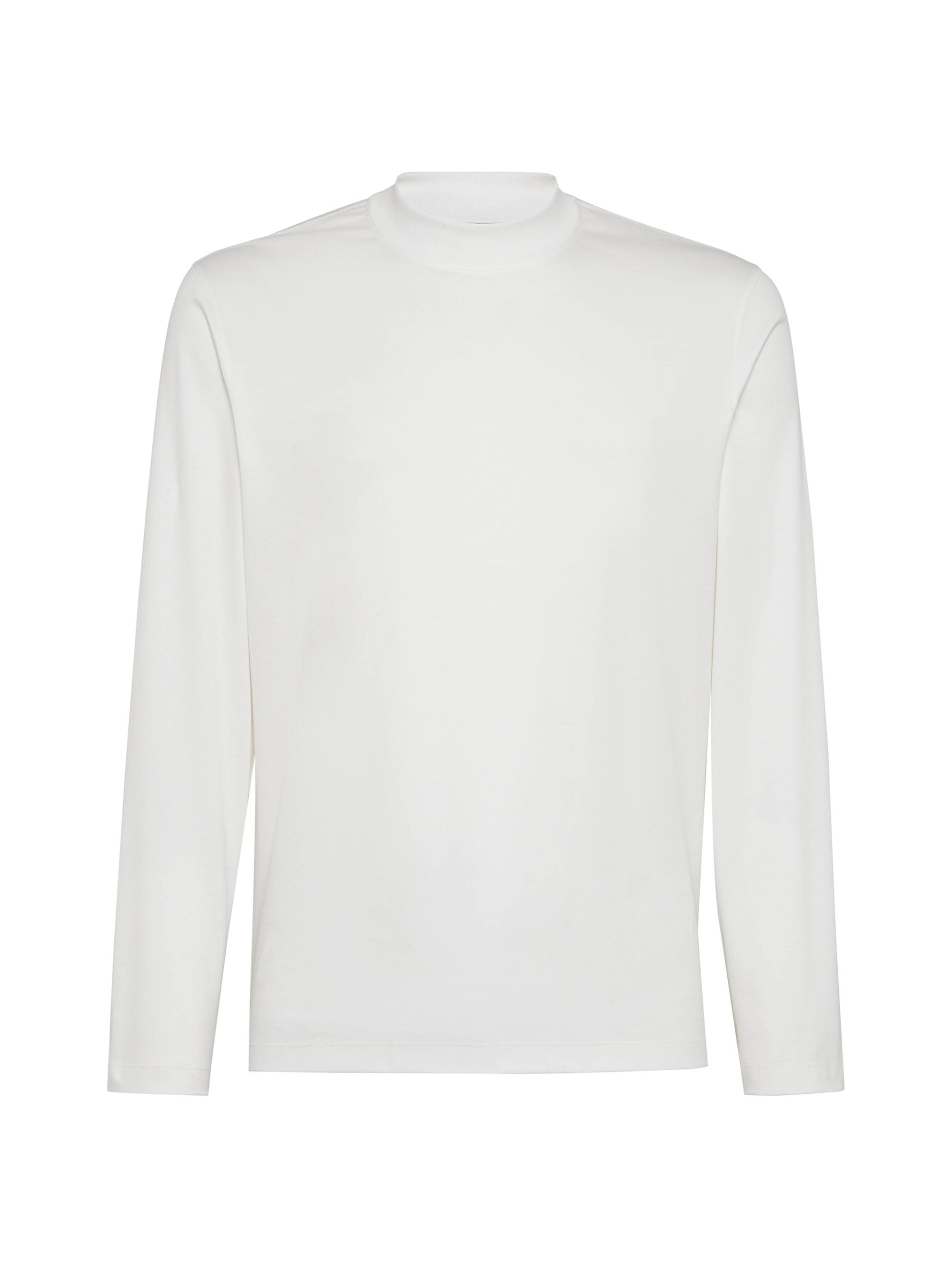 Brunello Cucinelli Men's Cotton Jersey Mock Neck Long Sleeve T-Shirt - Off White