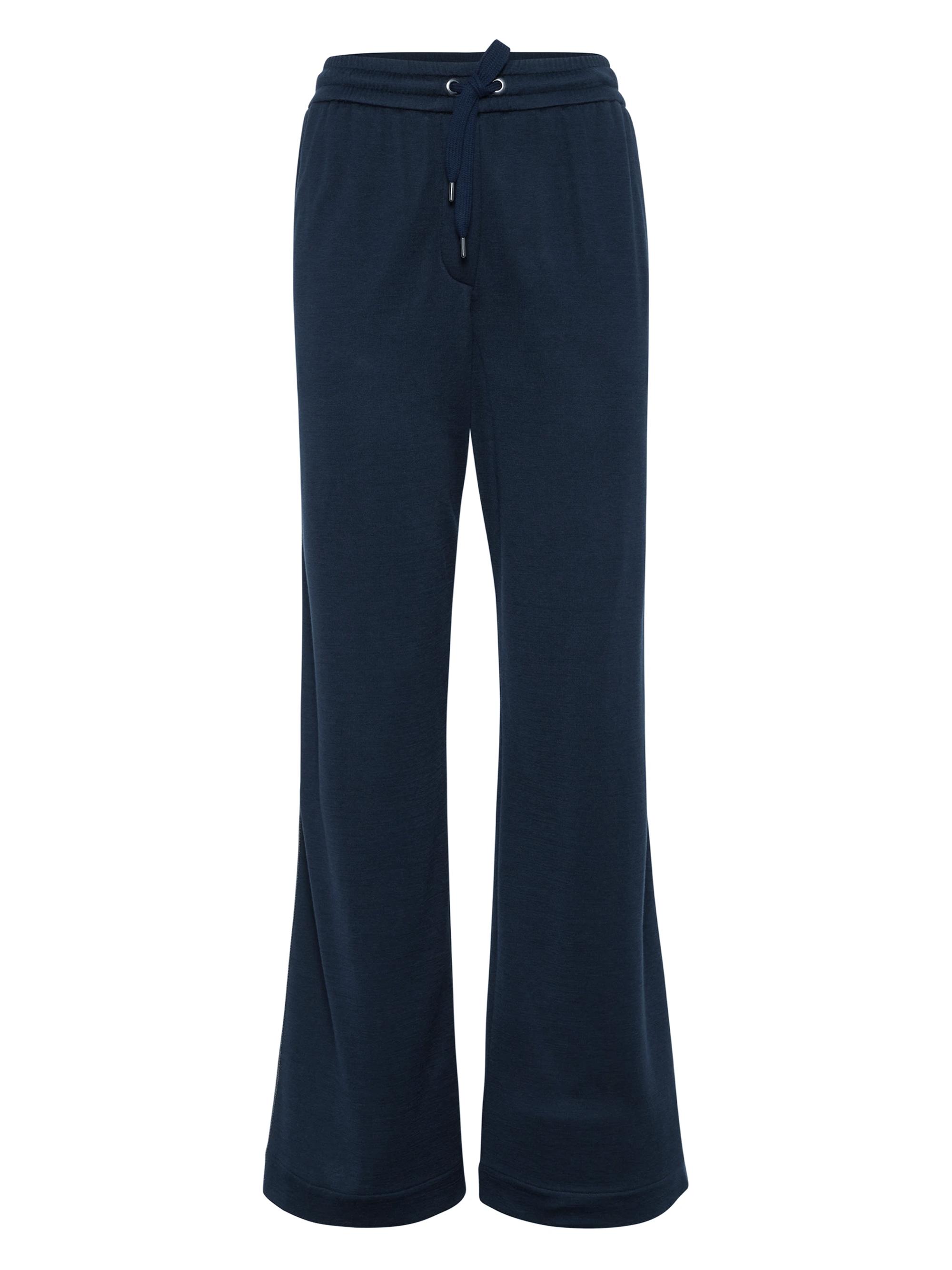 Brunello Cucinelli Women's Comfort Cotton and Silk Interlock Wide Trousers - Night