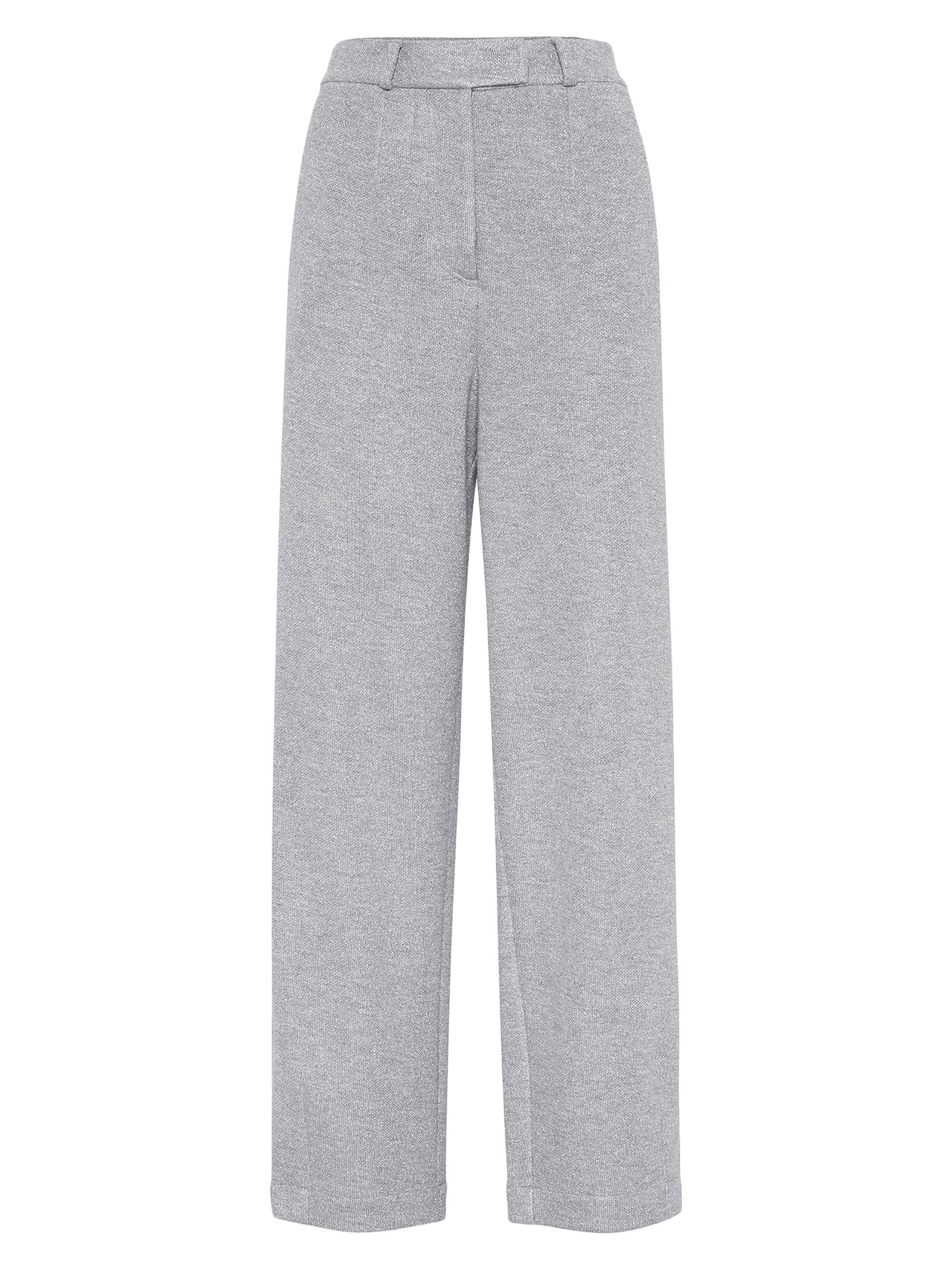 Brunello Cucinelli Women's Cotton and Viscose Sparkling Piqué Trousers - Silver