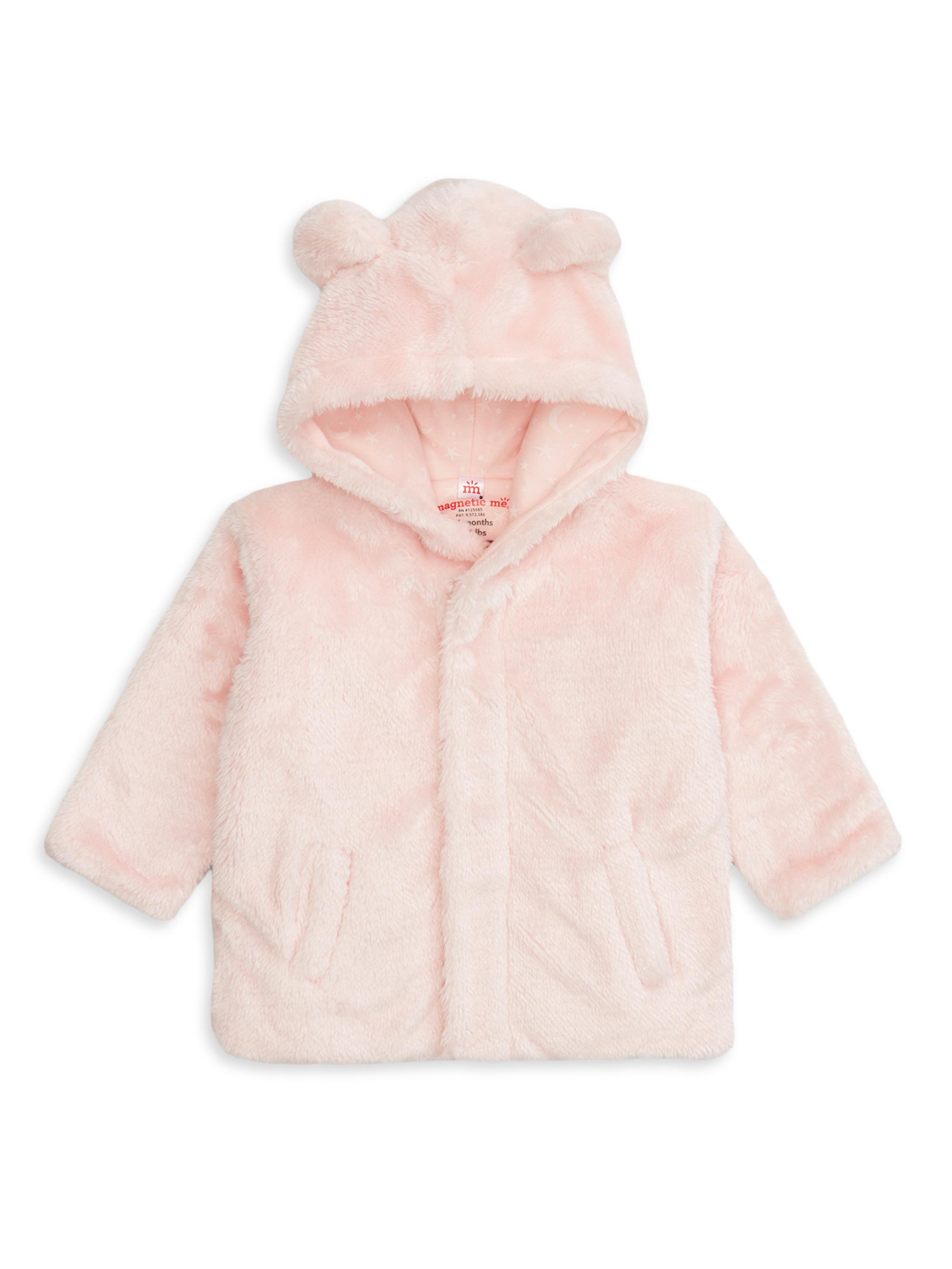 Magnetic Me Baby Boy's Winter Sky Minky Bear Jacket - Pink 18 Months