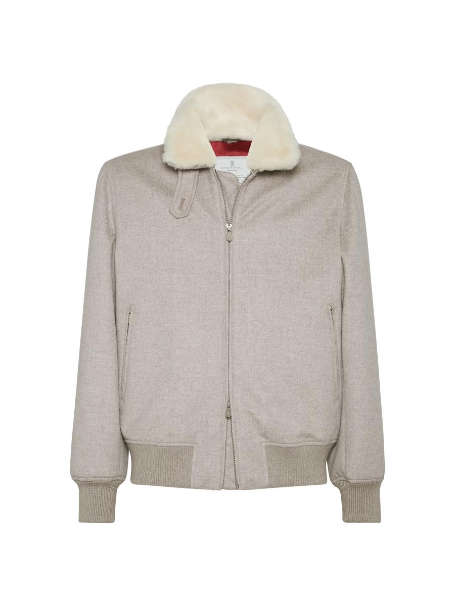 Brunello Cucinelli Bonded Cashmere Bomber Jacket with