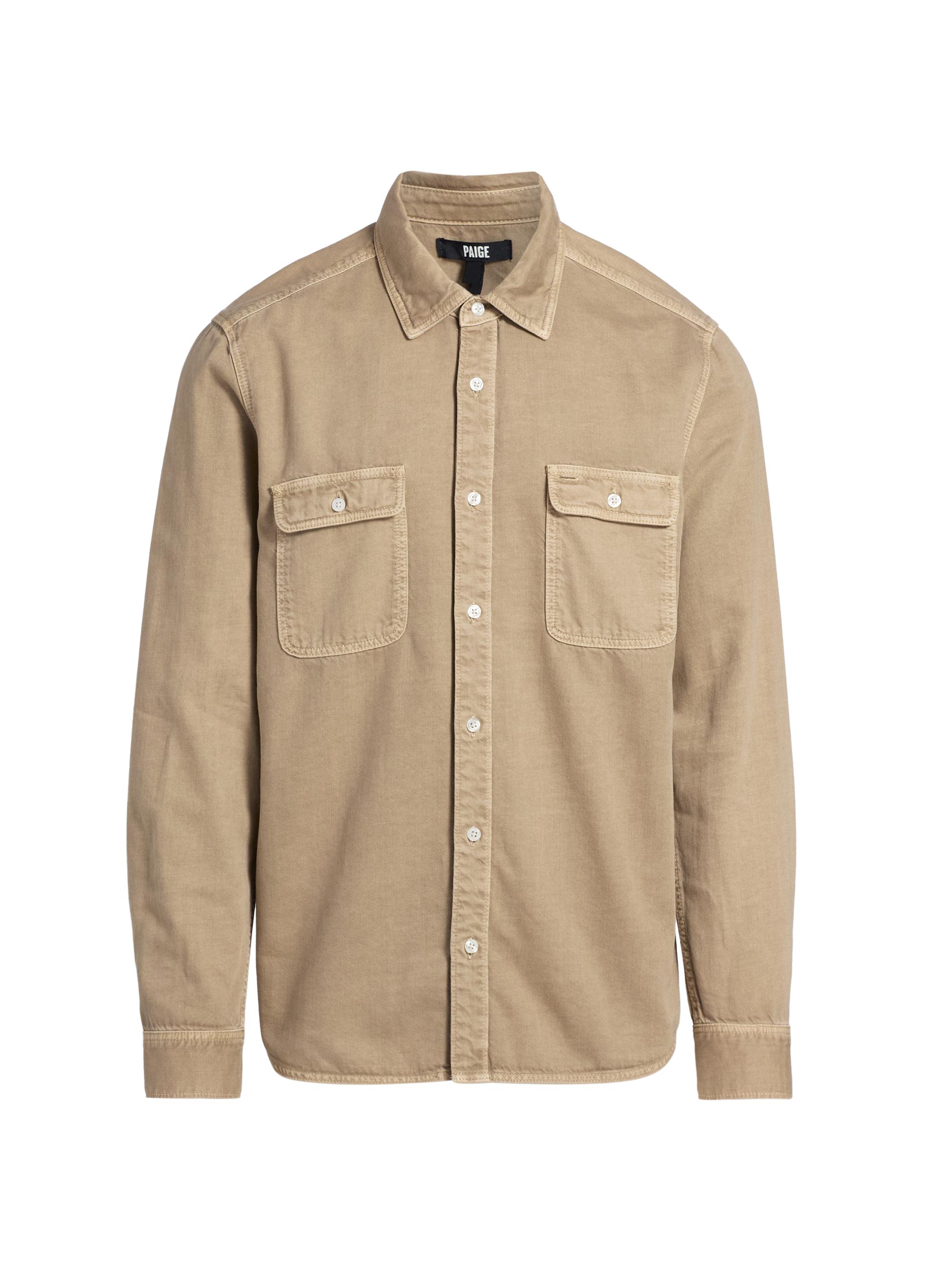 Paige Men's Martin Vintage Cotton-Blend Shirt - Vintage Cashew