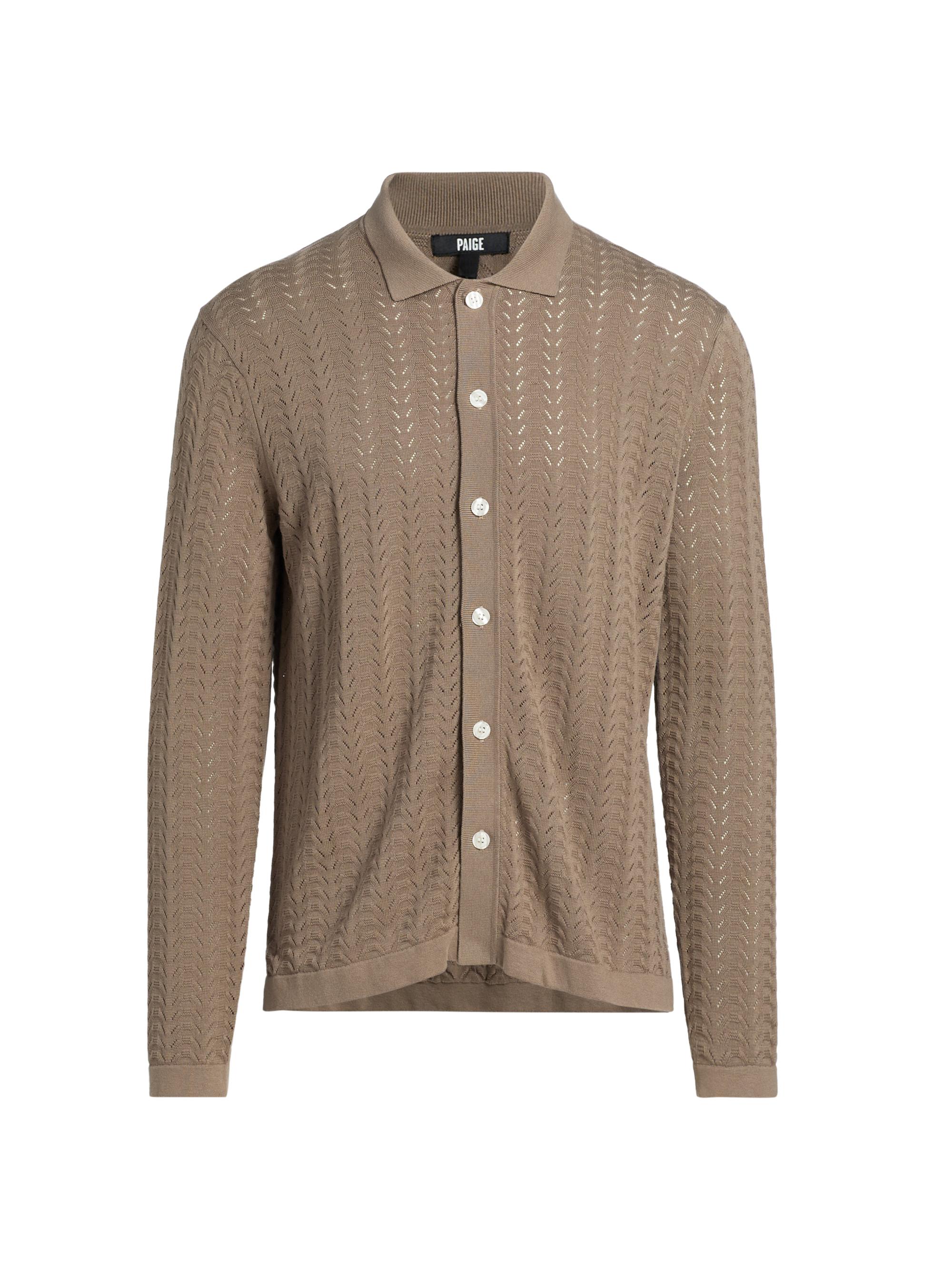 Paige Men's Larimer Cotton-Blend Button-Front Cardigan - Mojave Sand