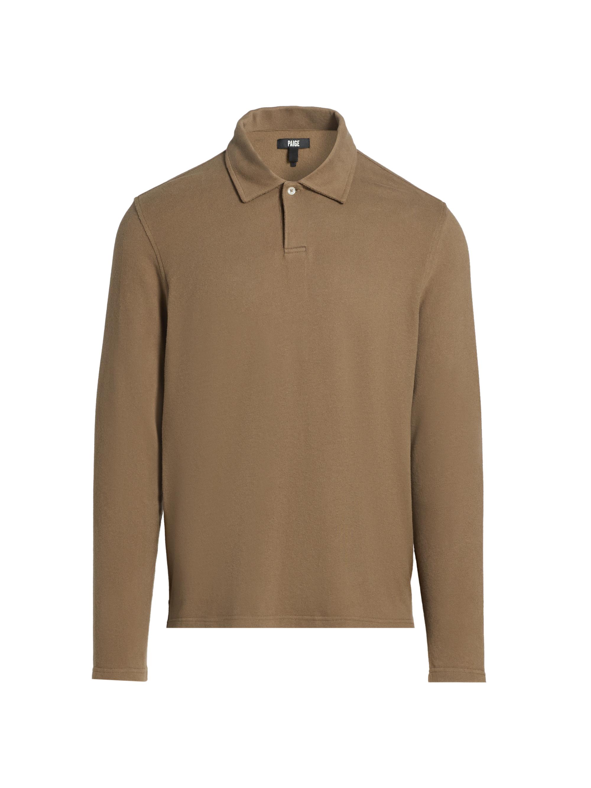 Paige Men's Hammond Sueded Jersey Polo Sweatshirt - Highlands
