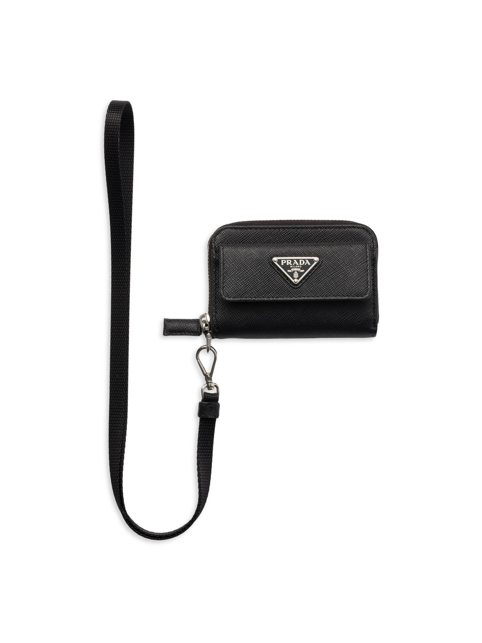 Prada Men's Saffiano Leather Coin Purse - Black