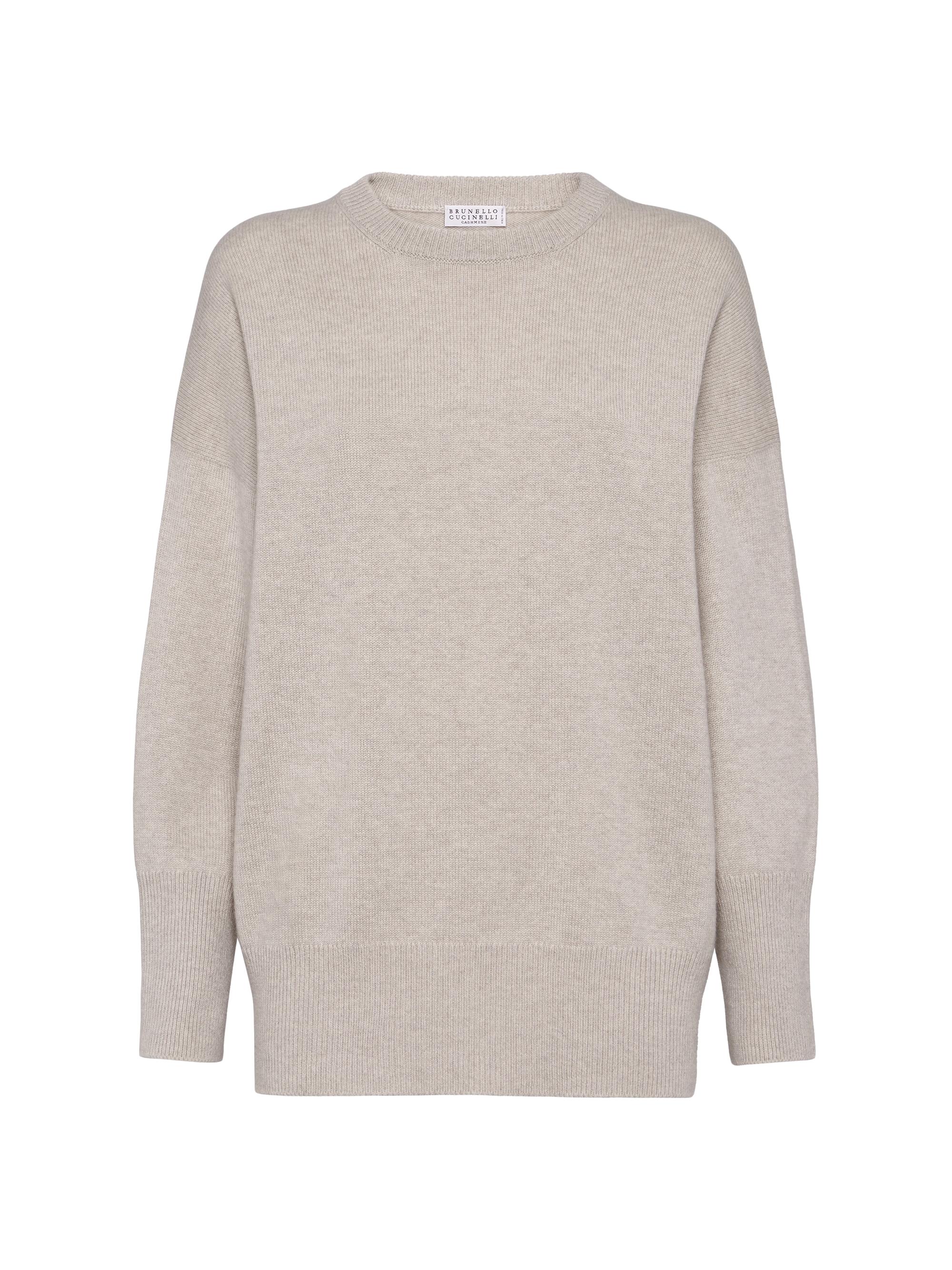 Brunello Cucinelli Women's Cashmere Sweater with Shiny Detail - Beige