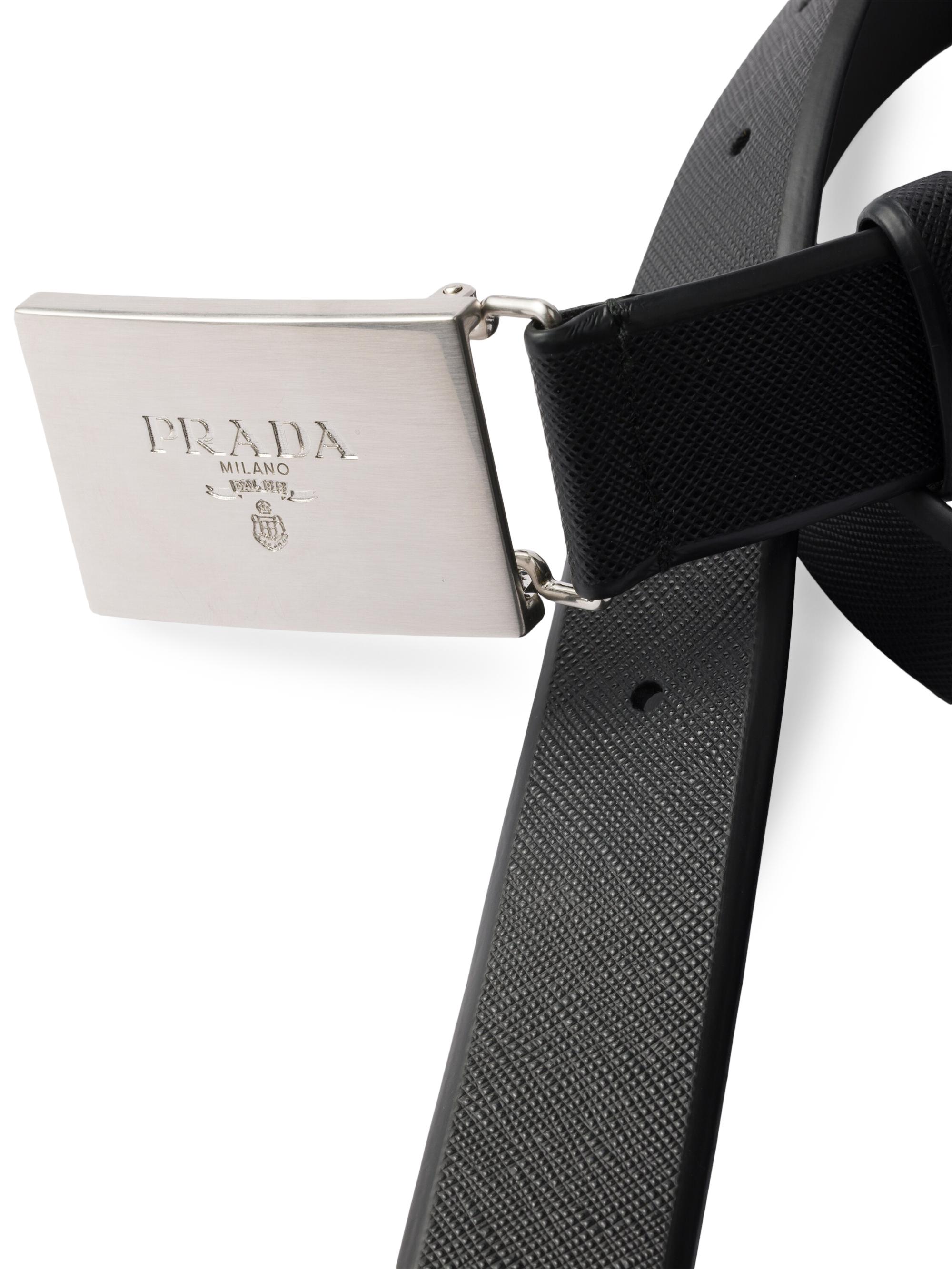 小物 PRADA Saffiano Leather buckle belt Prada Saffiano-leather Belt | Black | FARFETCH