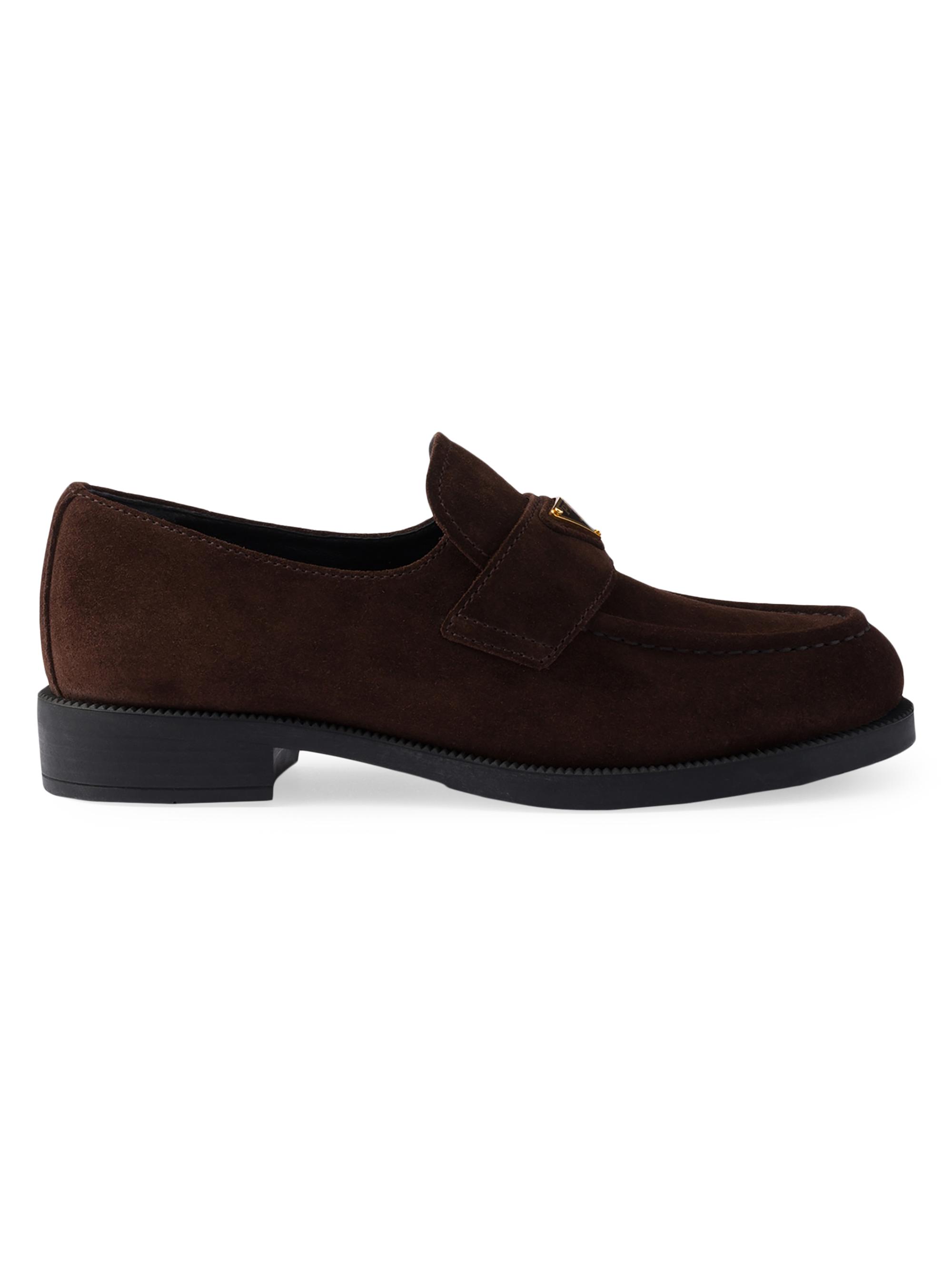 Prada Women's Suede Loafers - Brown