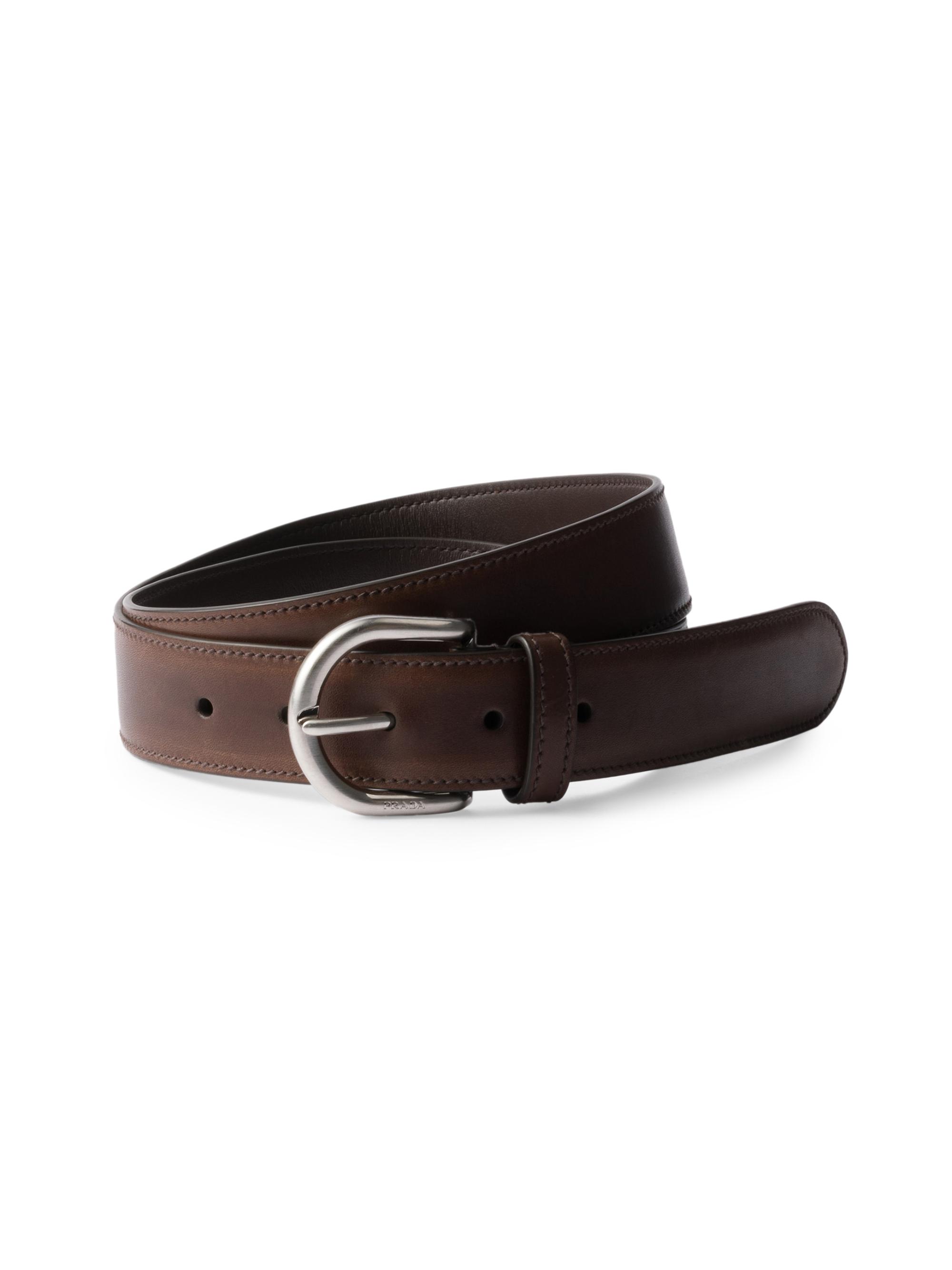 Prada Antiqued Leather Belt | Saks Fifth Avenue