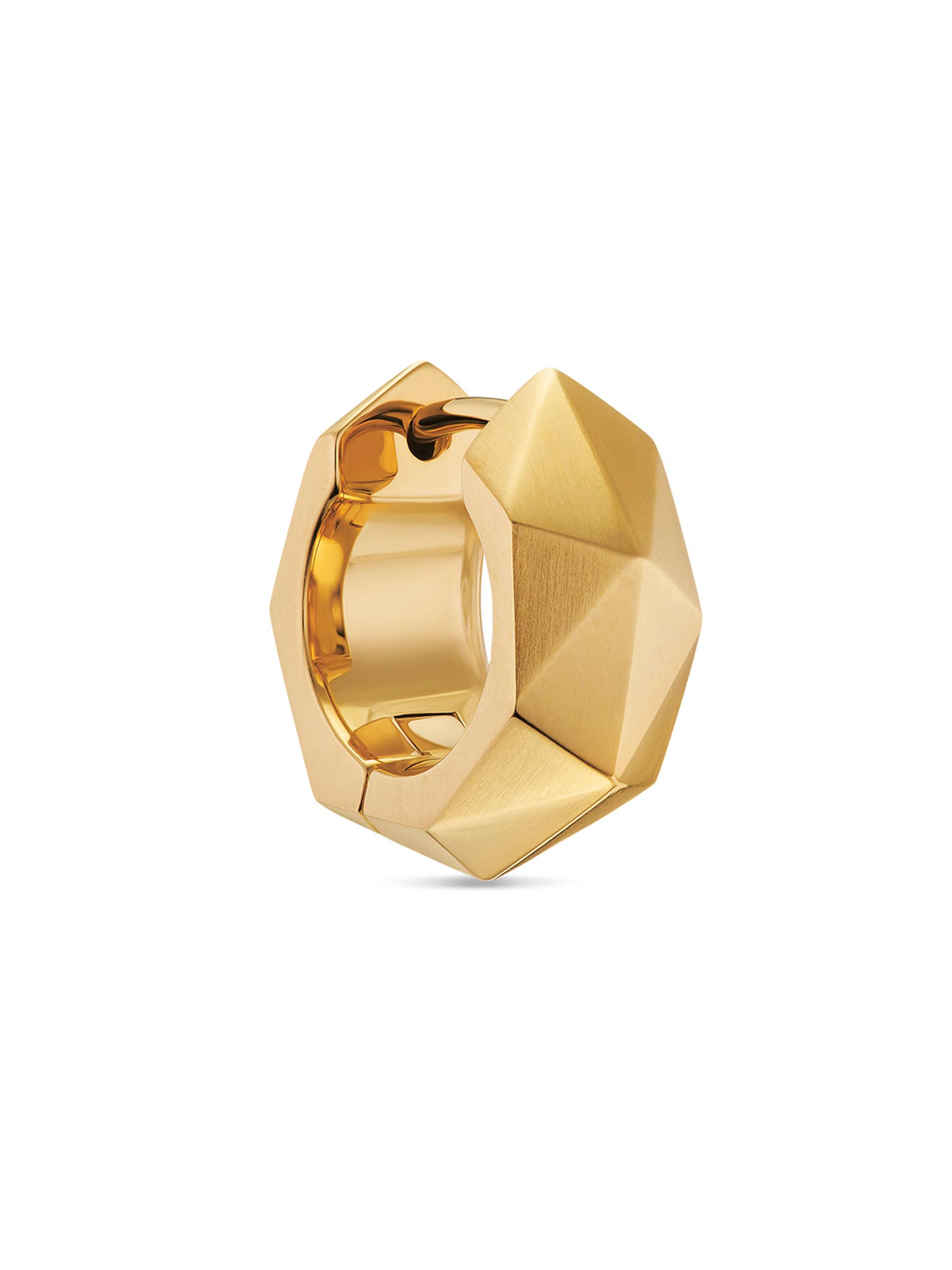 David Yurman Men's Faceted Hoop Earrings in 18K Yellow Gold, 14.5MM - Gold