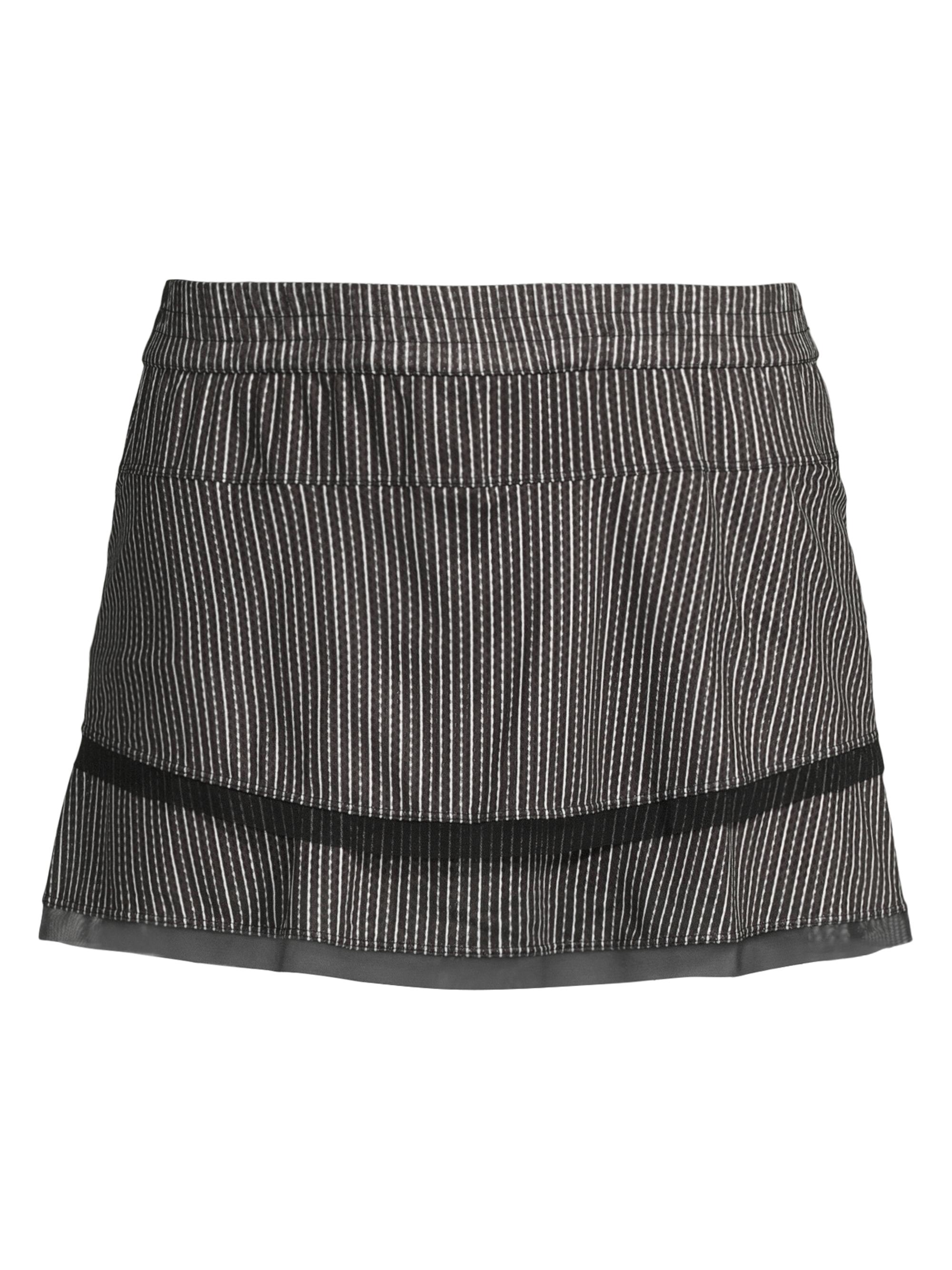 Lucky in Love Women's Stripe It Up High-Waist Pinstripe Skort - Black