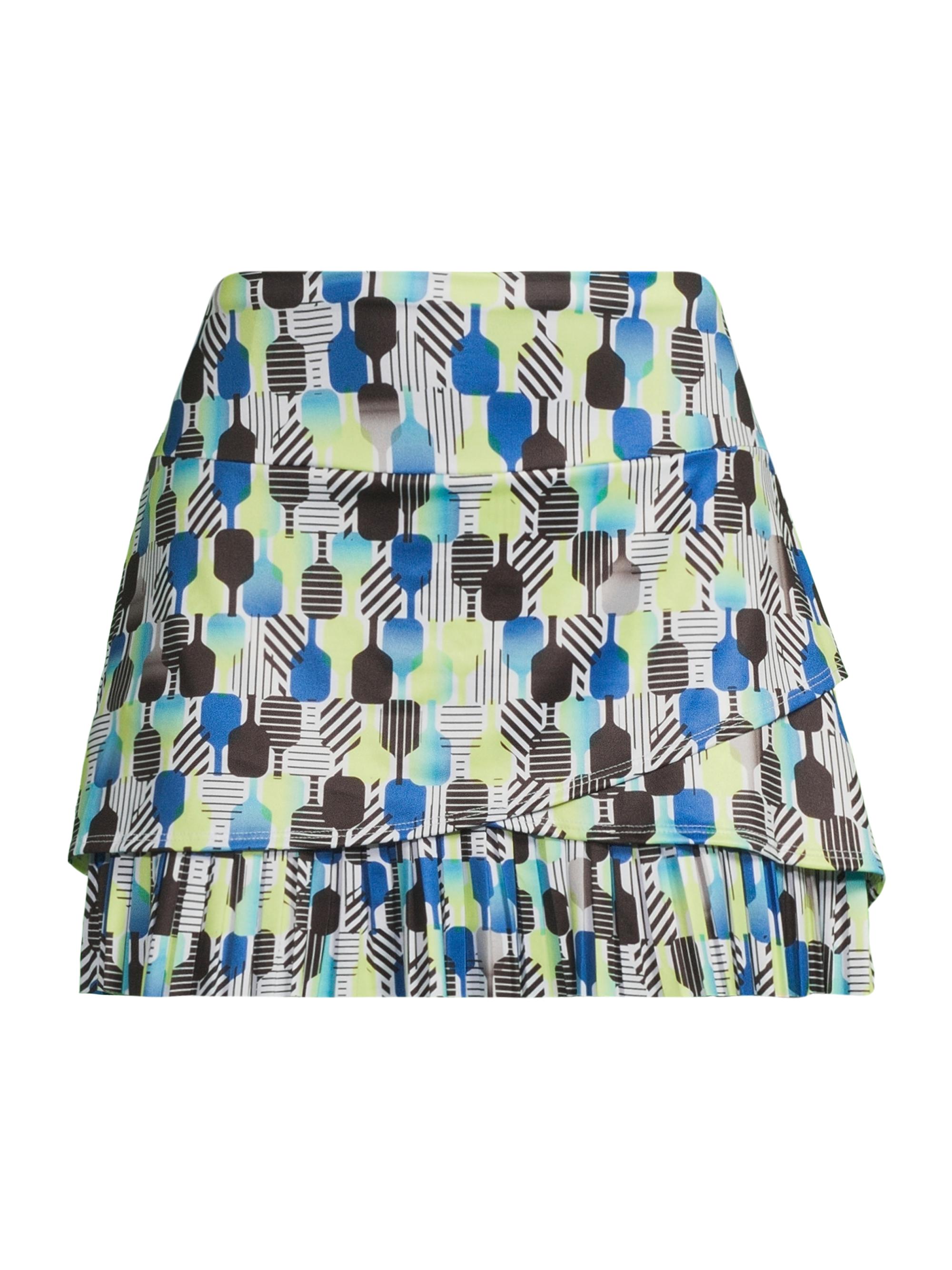Lucky in Love Women's Stripe It Up Standard Fit Pickleball Miniskirt - Multi Color