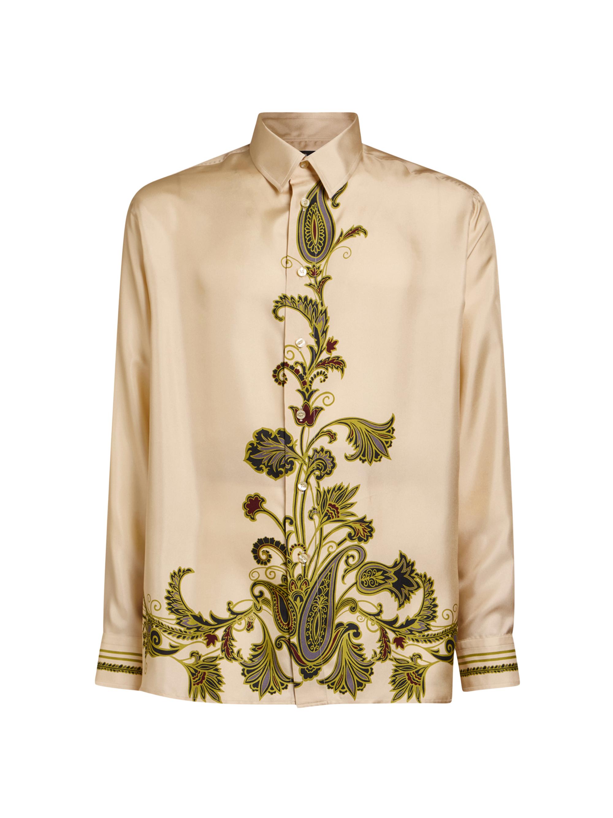 Etro Men's Silk Paisley Button-Front Shirt - Beige