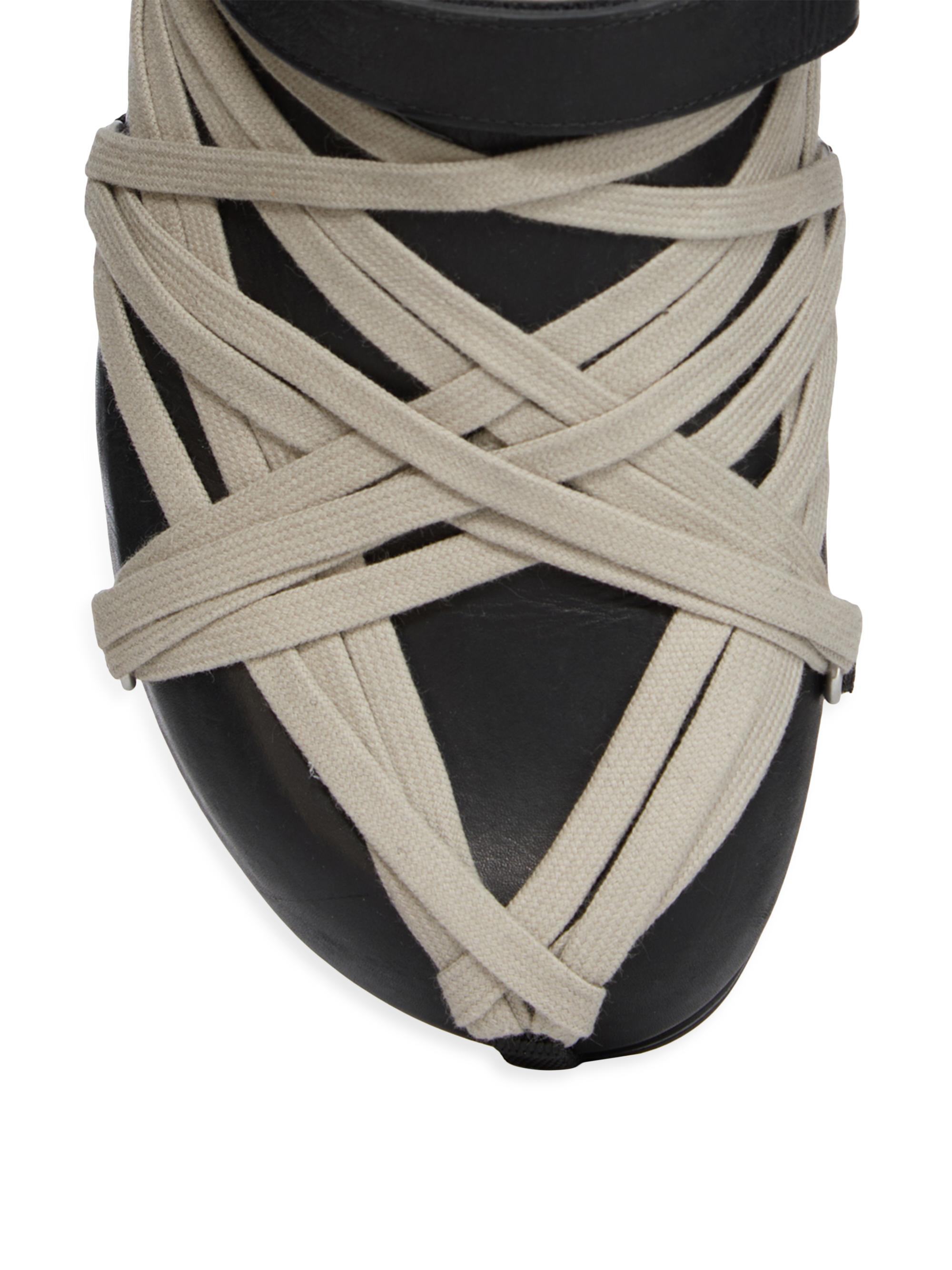 Rick Owens Megalace Granola Leather Mules | Saks Fifth Avenue