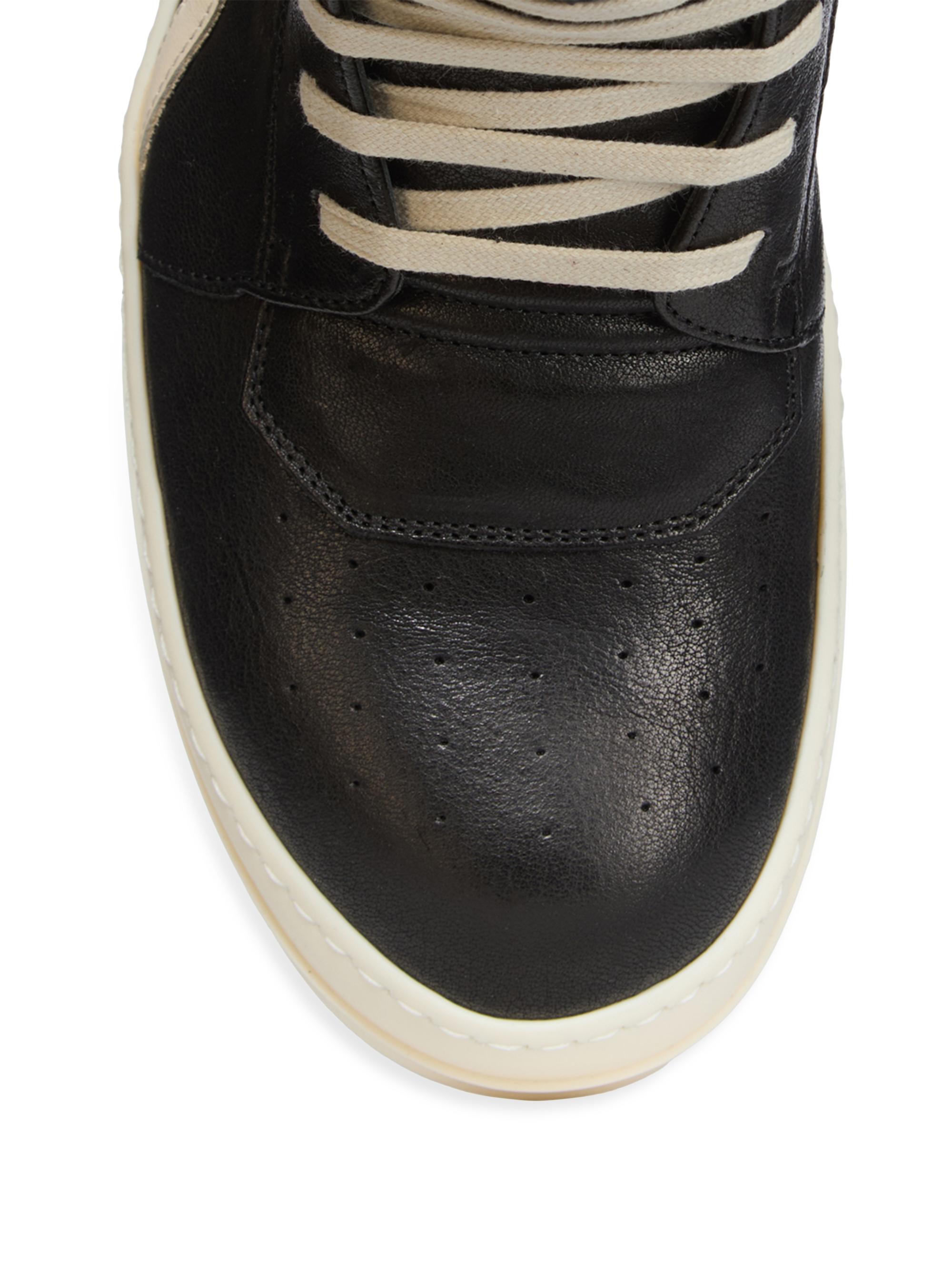 Rick Owens Geobasket Leather High-Top Sneakers | Saks Fifth Avenue