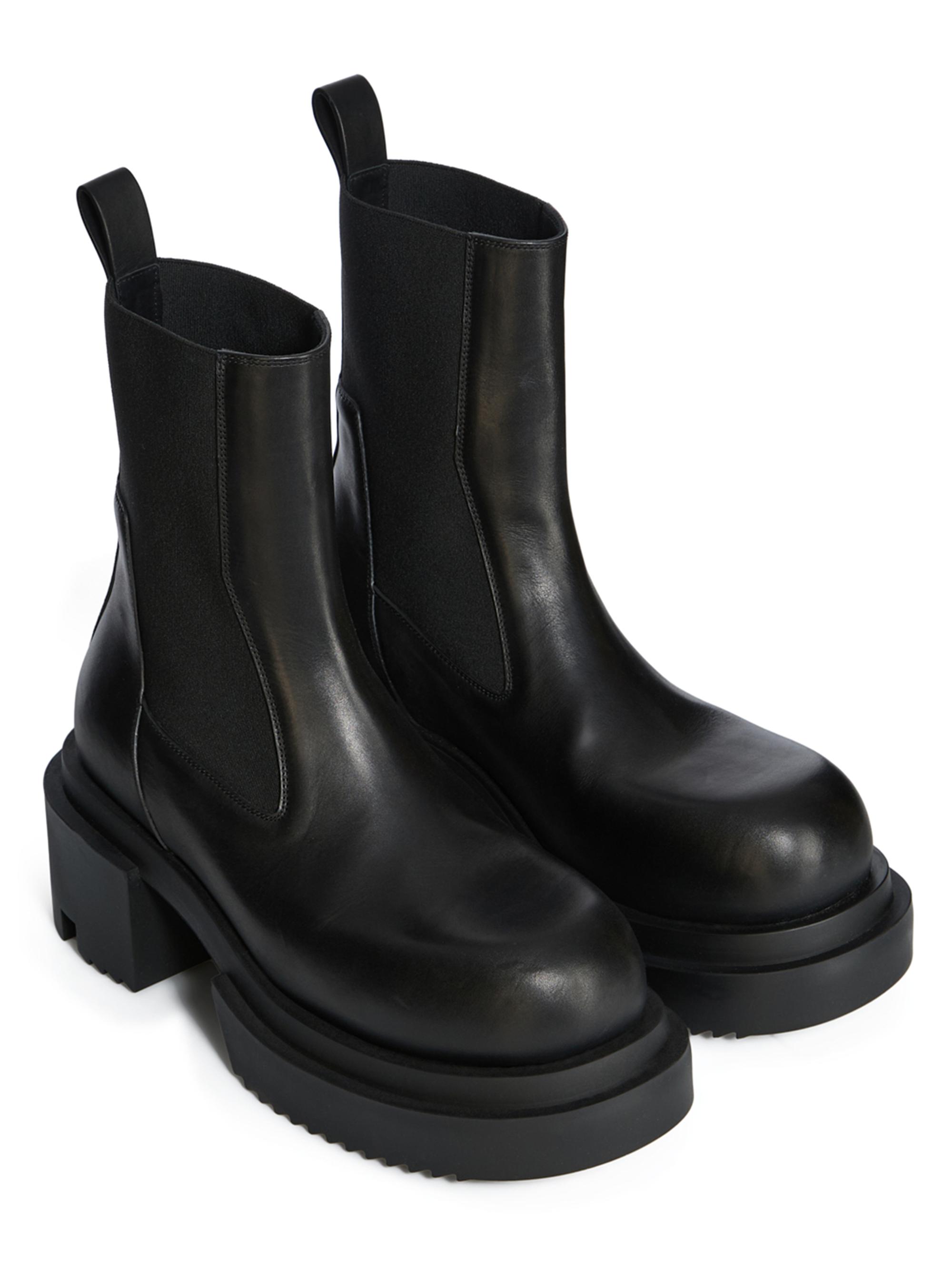 【希少サイズ】 Rick Owens BEATLE BOGUN ブーツ 43.5 Rick Owens Beatle Bogun Leather Chelsea Boots | Saks Fifth Avenue