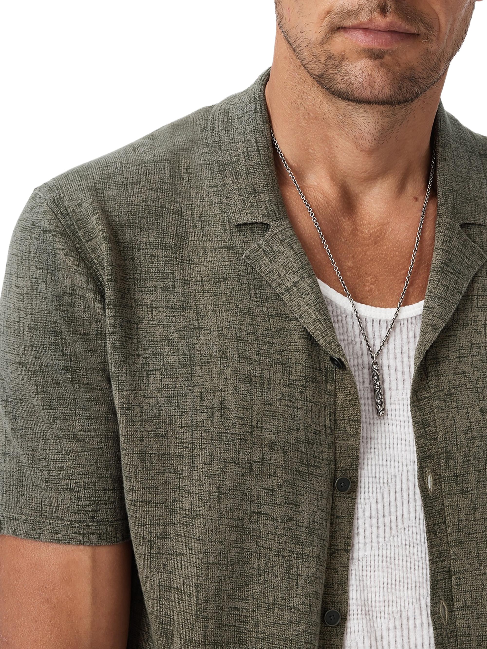 John Varvatos Men's Nayeem Cotton Camp Shirt - Sage Brush | Thumbnail 6