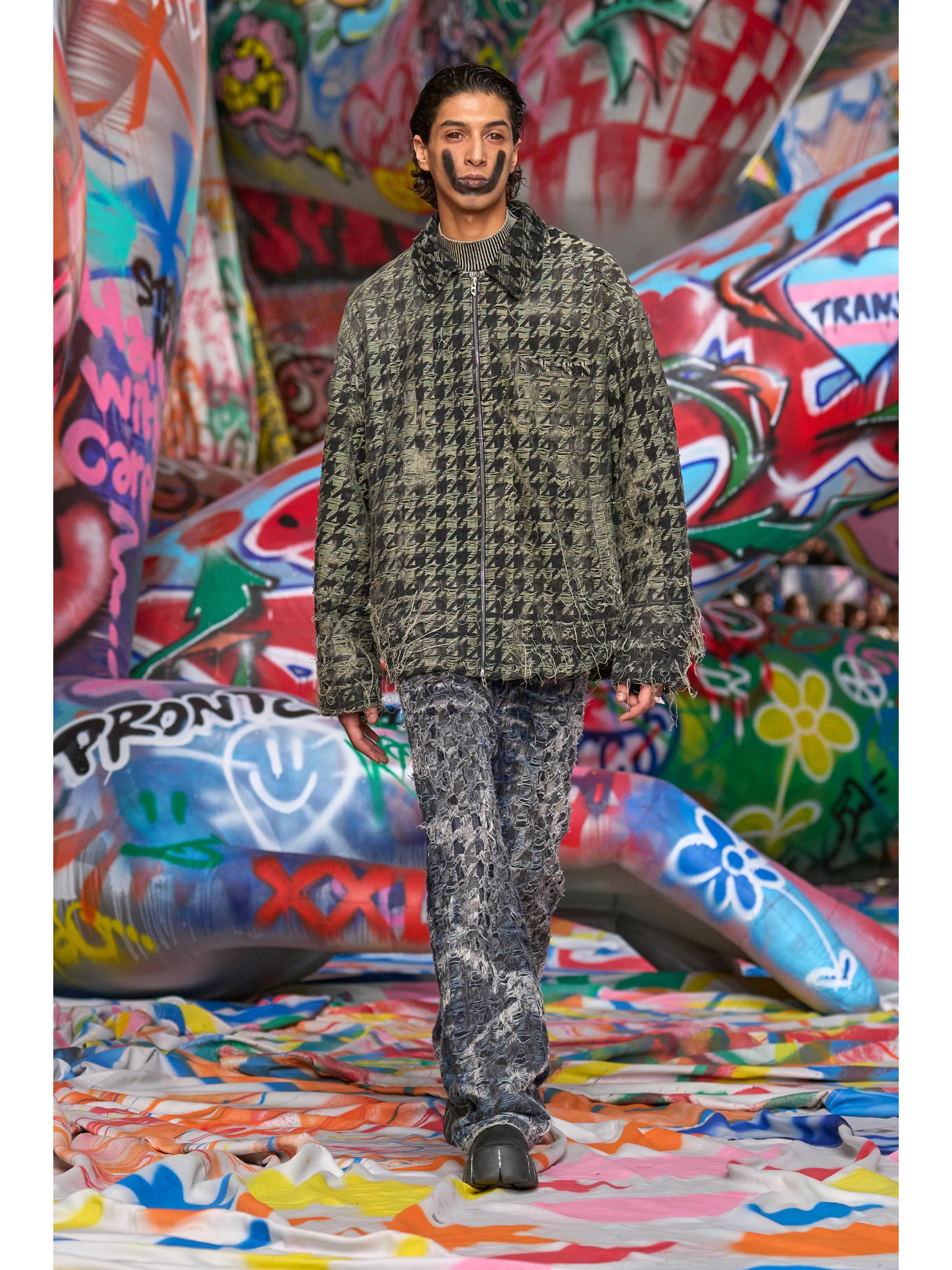 Diesel D-Elmo-Fsh Houndstooth Denim Jacket | Saks Fifth Avenue