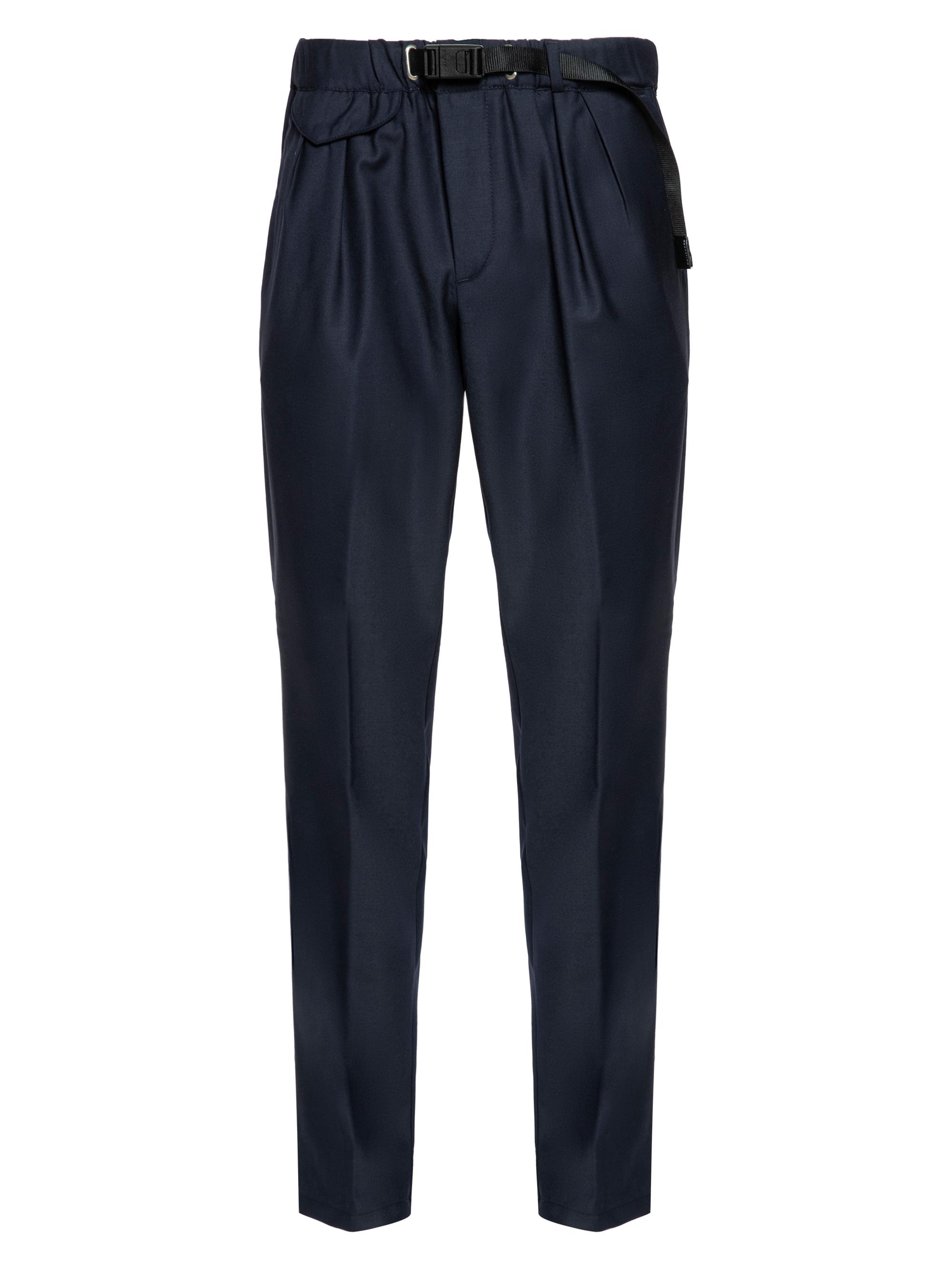 White Sand Men's Tropical Wool-Blend Mid-Rise Taper-Leg Pants - Navy