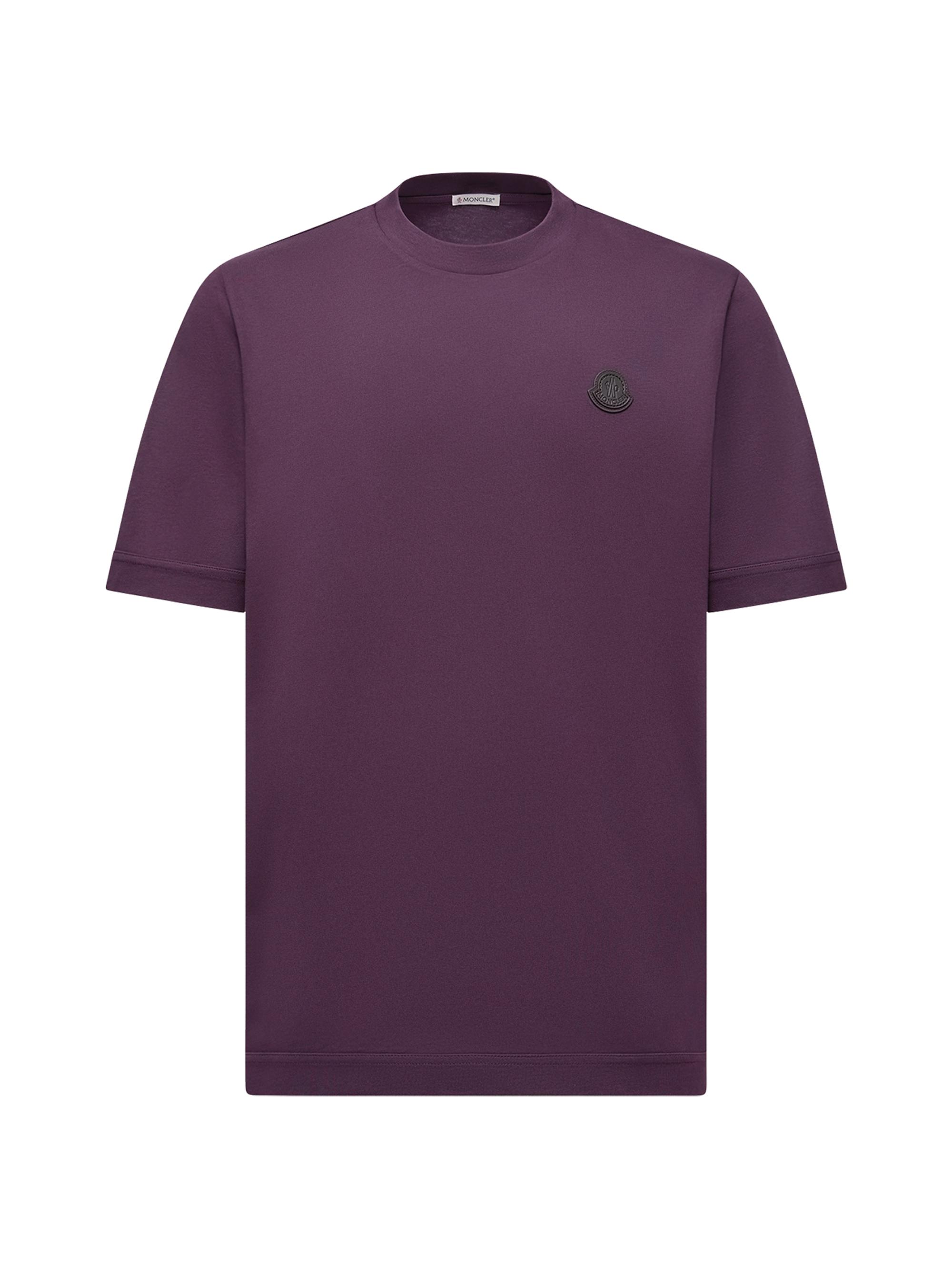 Moncler Men's Crew-Neck T-Shirt in Cotton - Purple