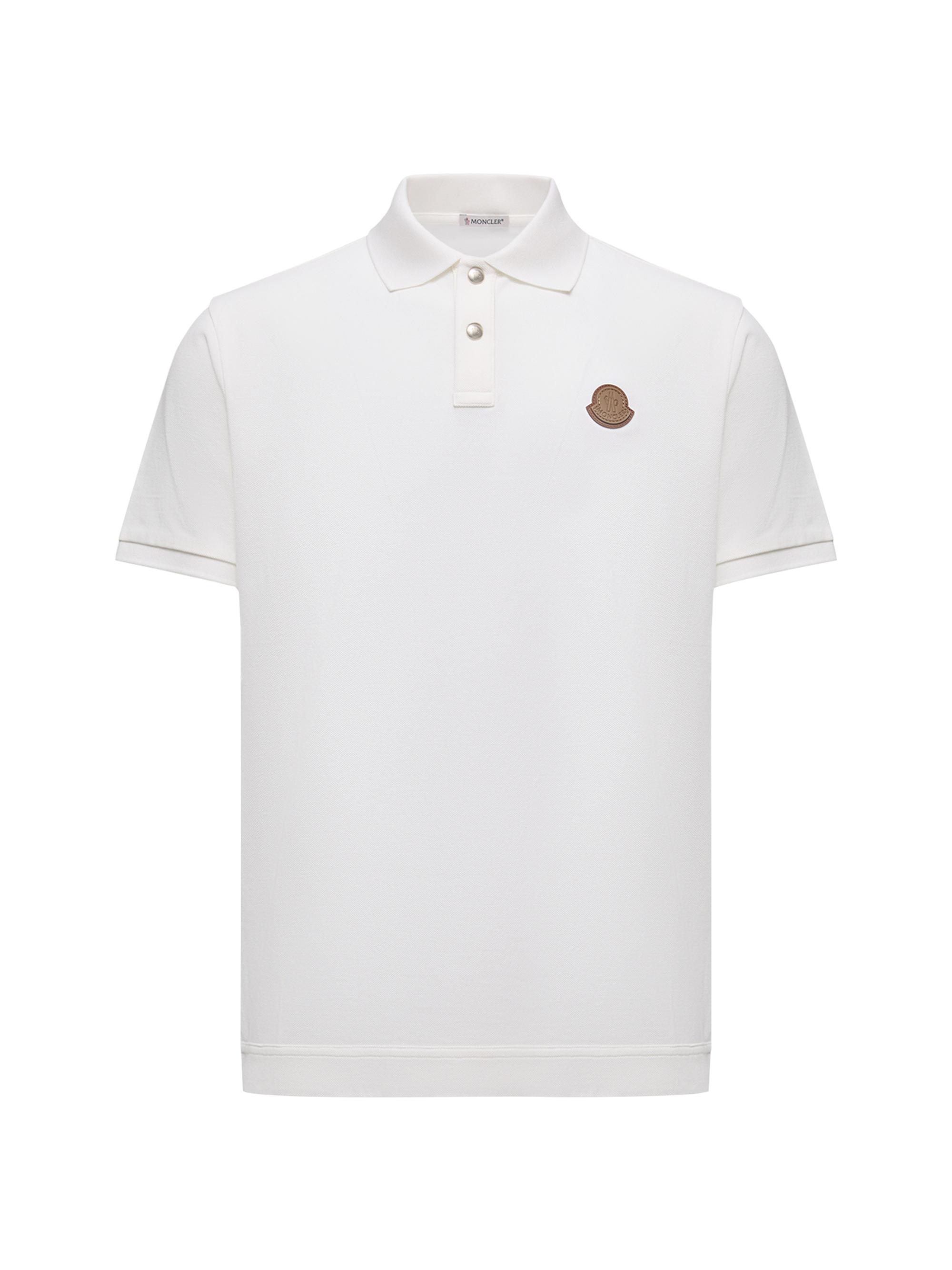 Moncler Men's Polo Shirt in Cotton Piquet - White