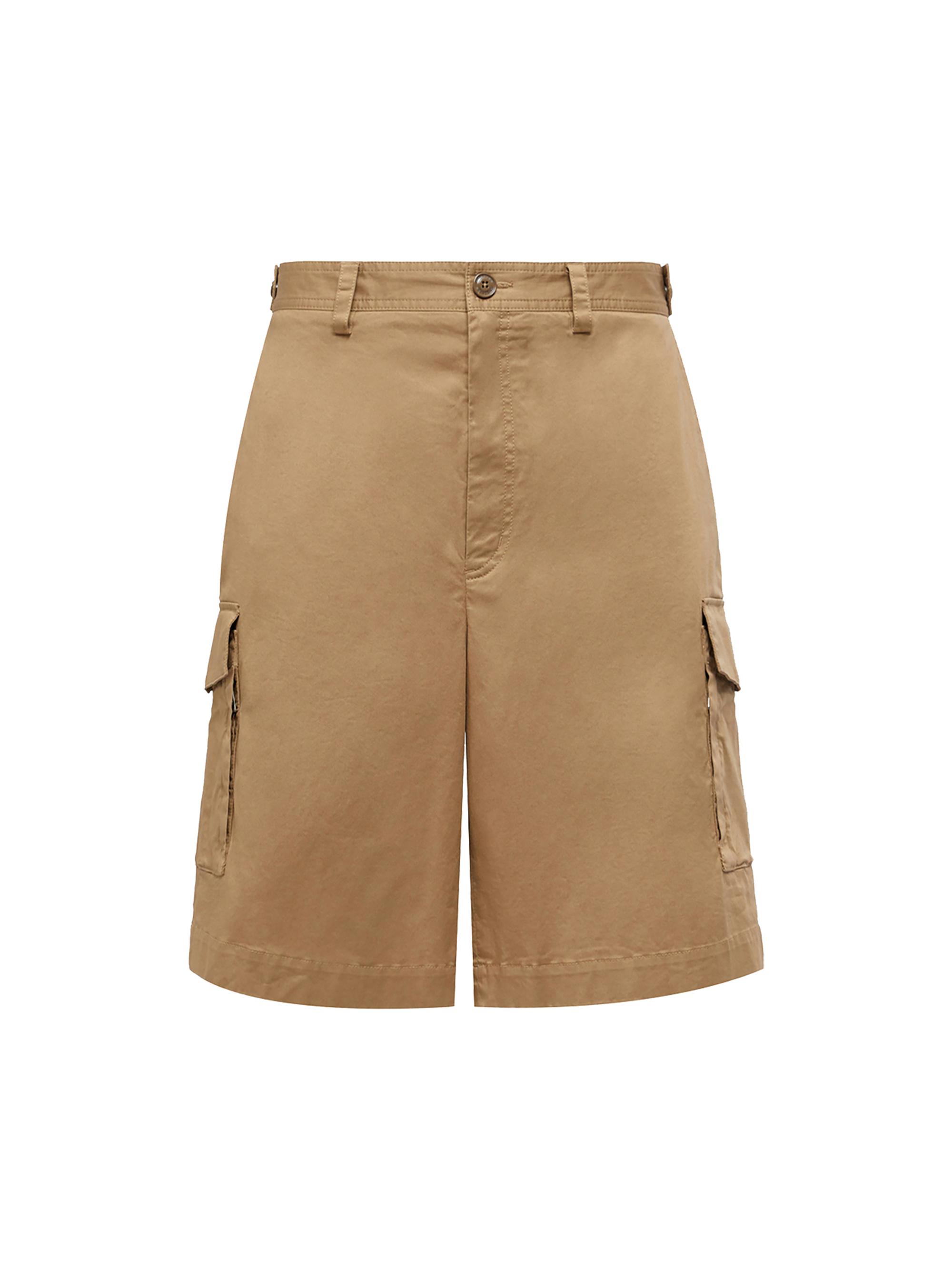 Moncler Men's Shorts in Cotton Gabardine - Beige