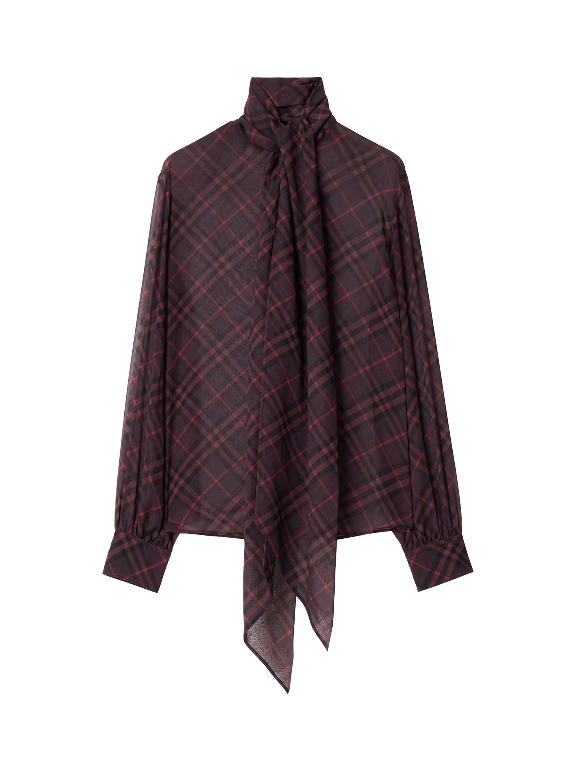 Burberry Women's Lina Checked Silk Blouse - Rubus Ip Check