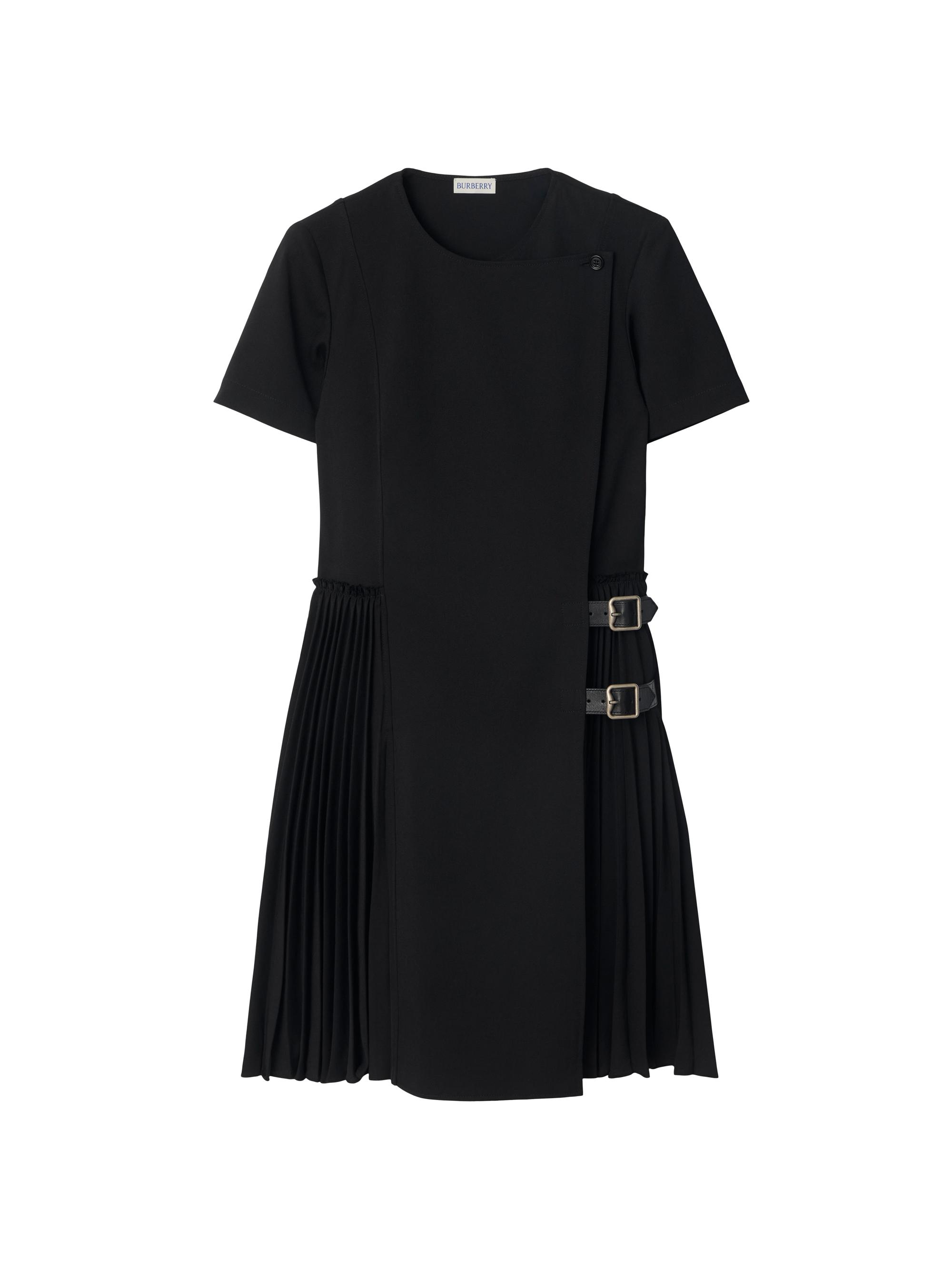 Burberry Women's Wool-Blend Kilt-Inspired Wrap Minidress - Black