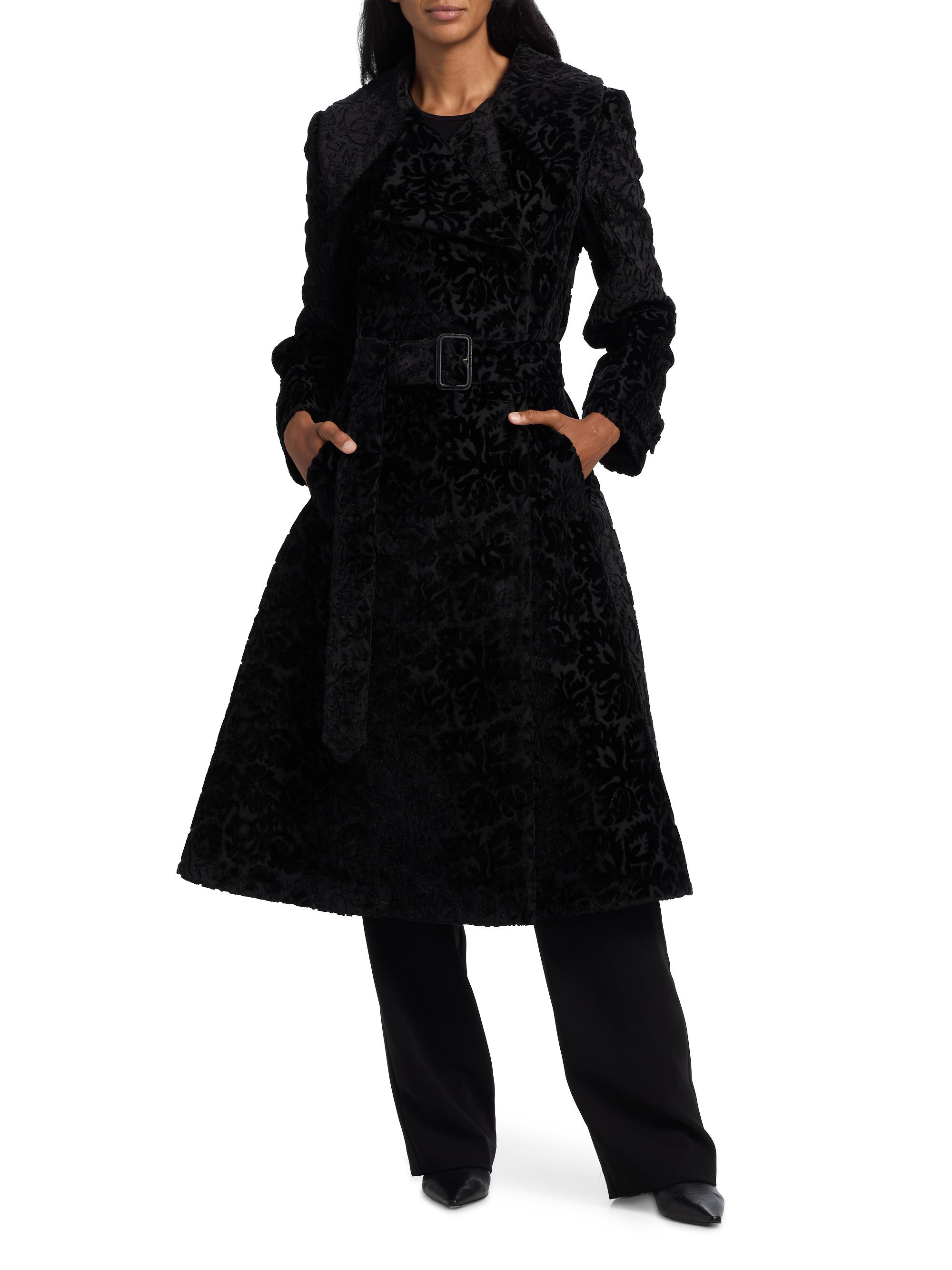 Burberry Floral Silk-Cotton Velvet Jacquard Trench | Saks Fifth Avenue