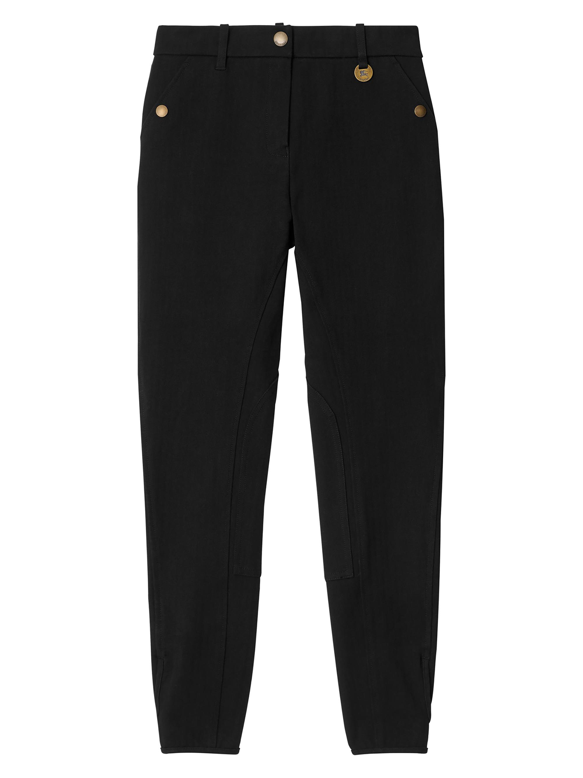 Burberry Women's Anne Herringbone Stretch-Cotton Slim-Fit Jodhpurs - Black
