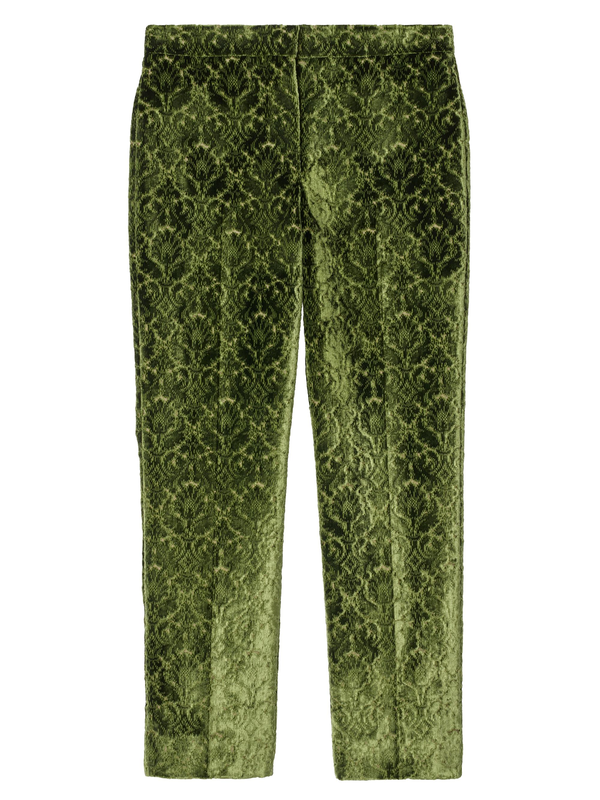 Burberry Women's Baroque Velvet Straight-Leg Trousers - Moat Ip Pattern