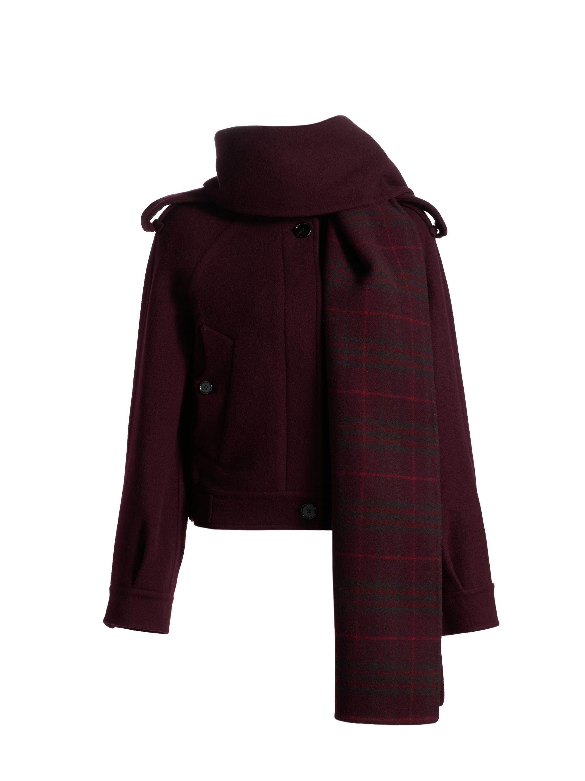 Burberry Women's Oldbrook Wool Scarfneck Coat - Wine Red