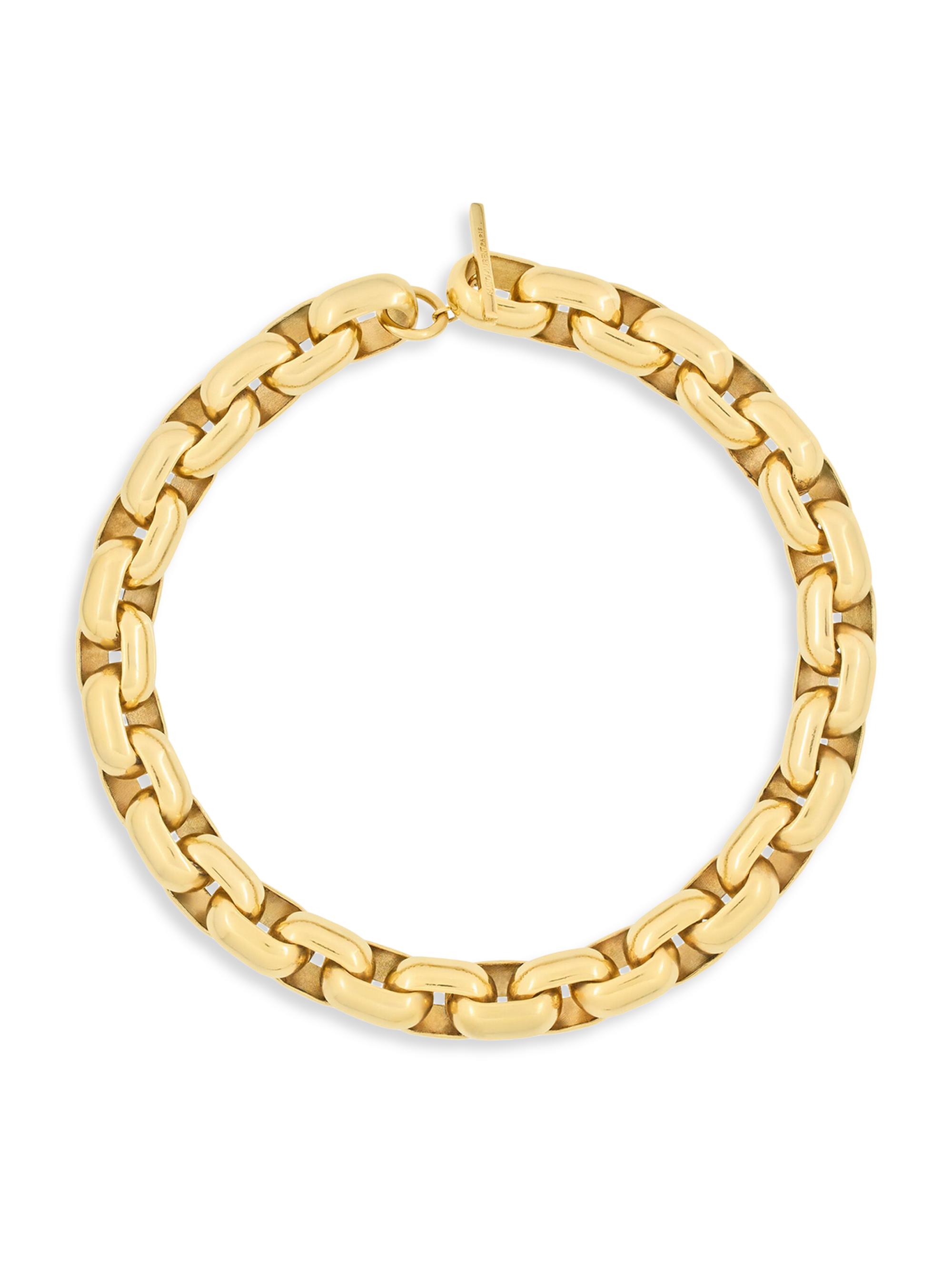 Saint Laurent Women's Chunky Chain Necklace in Metal - Aged Brass Gold