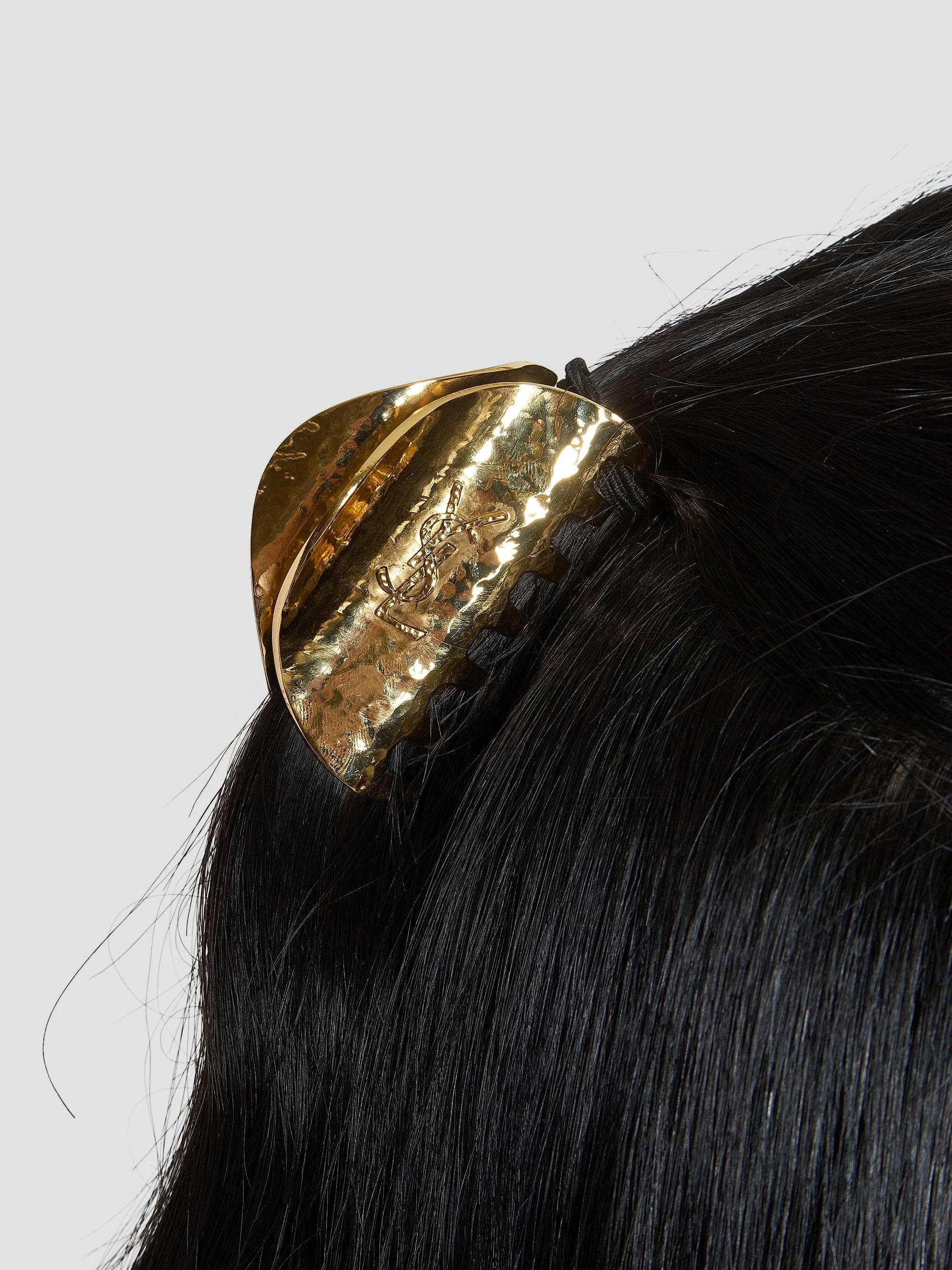 Saint Laurent Cassandre Claw Clip in Hammered Metal | Saks  display picture 1