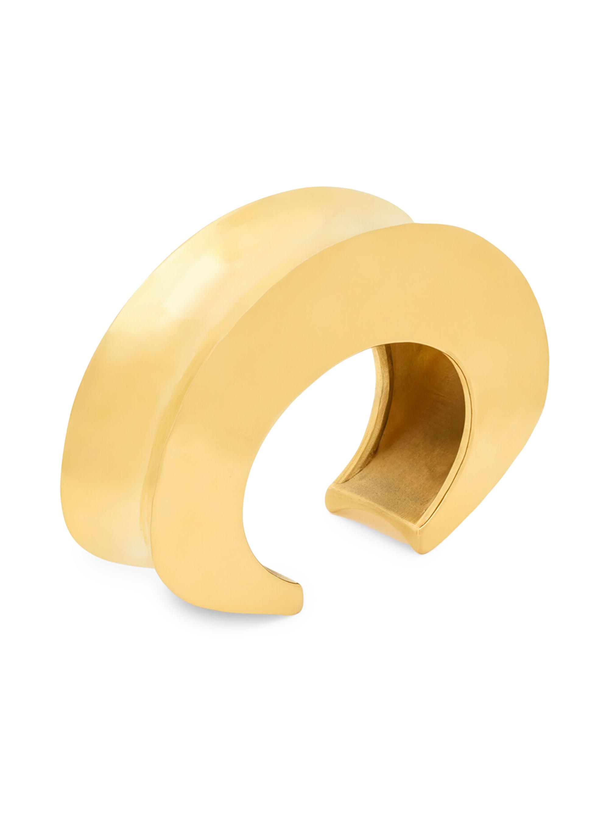 Saint Laurent Women's Groove Cuff in Metal - Brass Gold