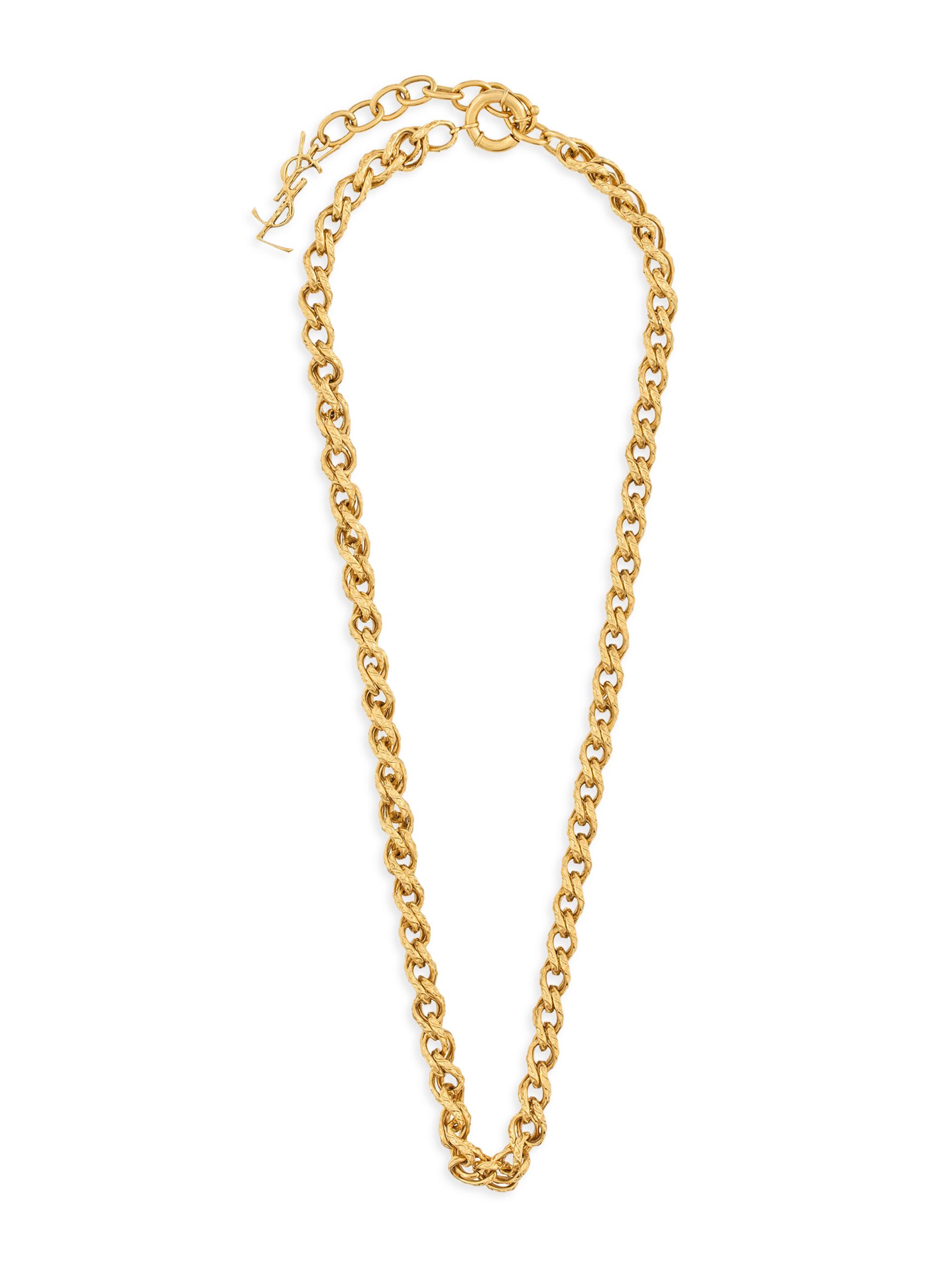 Saint Laurent Women's Rope-Chain Necklace in Metal - Brass Gold