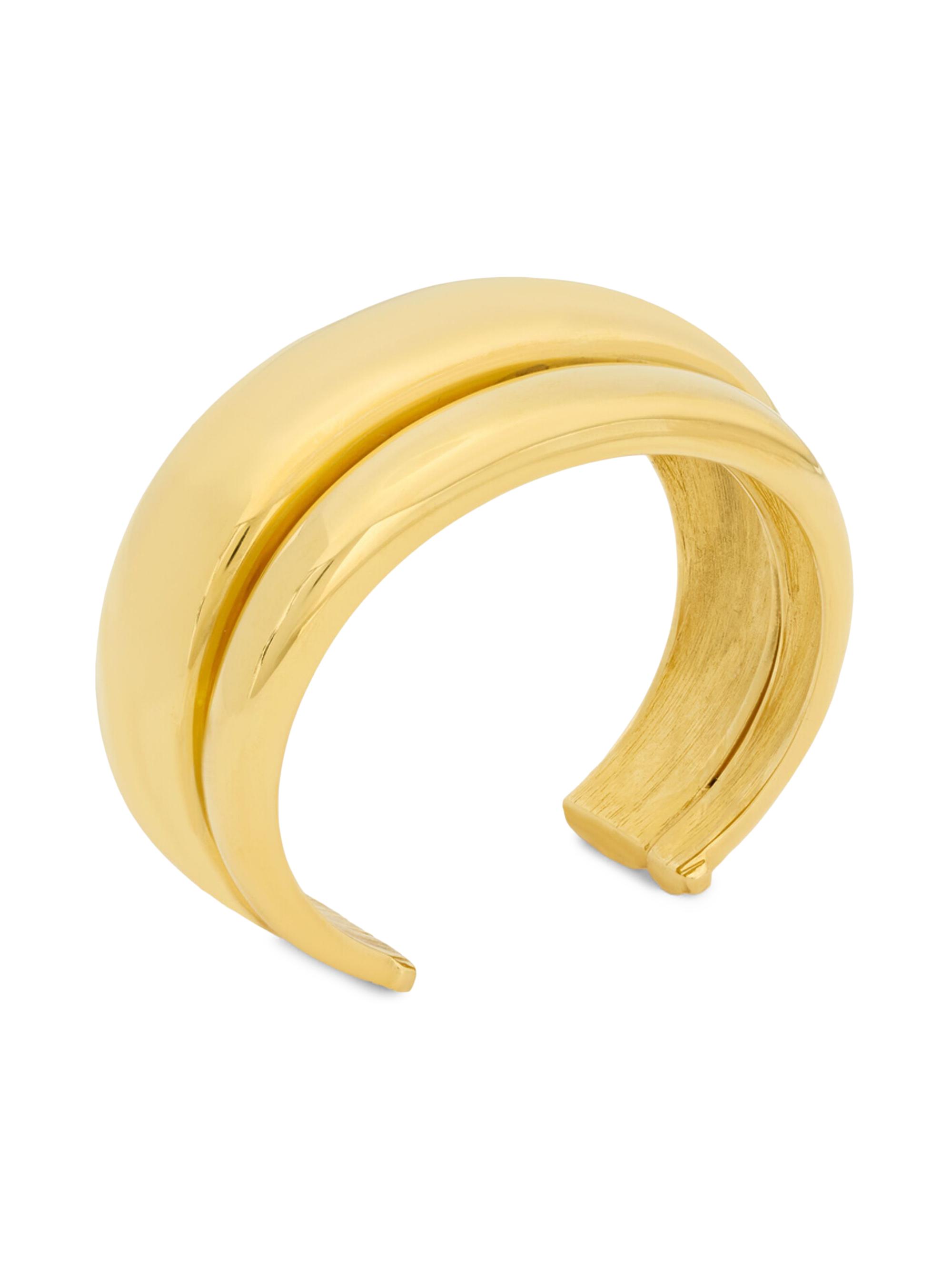 Saint Laurent Women's Bumpy Stacked Cuff in Metal - Brass Gold