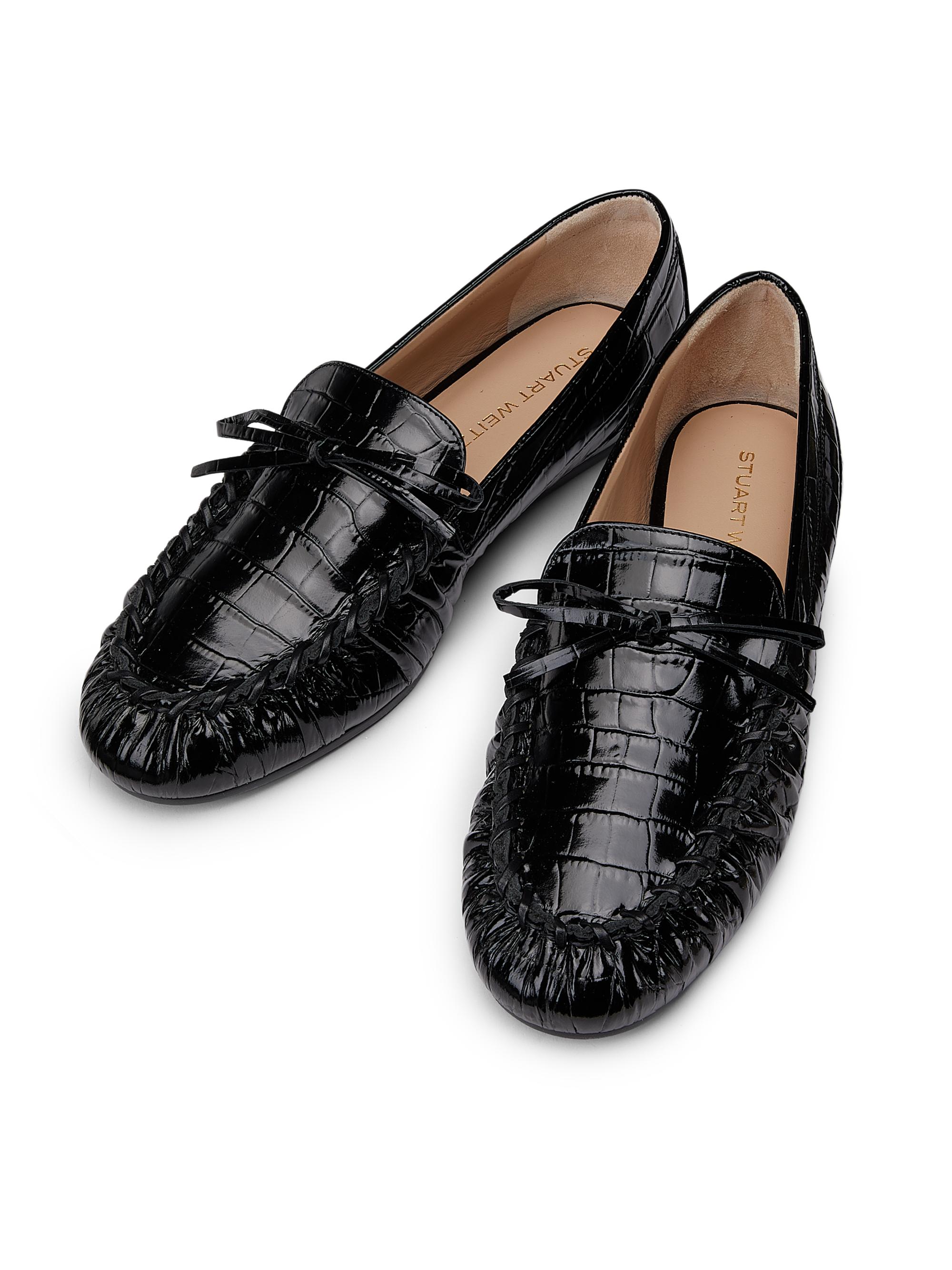 Stuart Weitzman Britt Croc-Embossed Leather Loafers | Saks  display picture 2