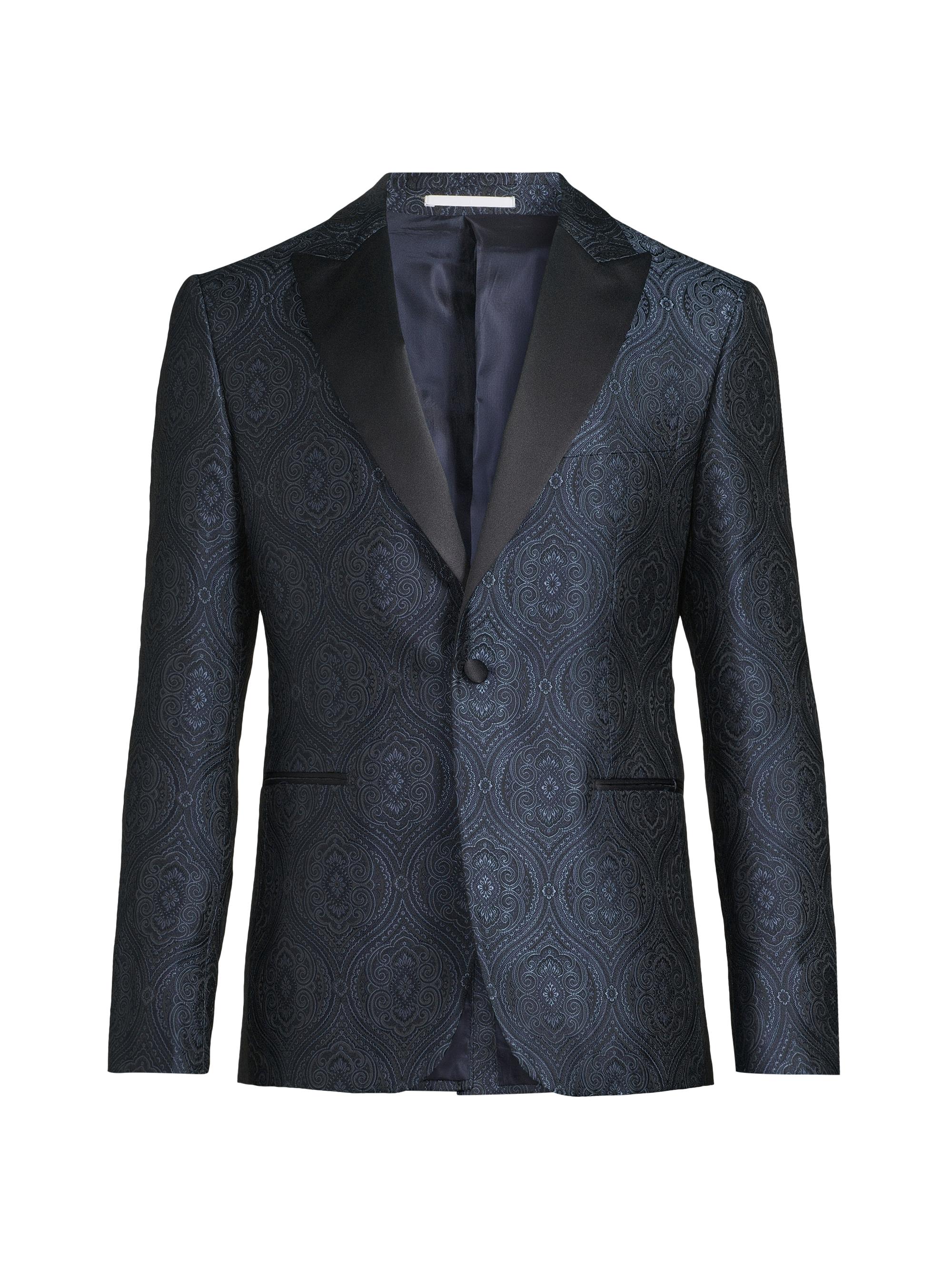 Pal Zileri Men's Paisley Silk-Blend Single-Breasted Dinner Jacket - Blue Navy
