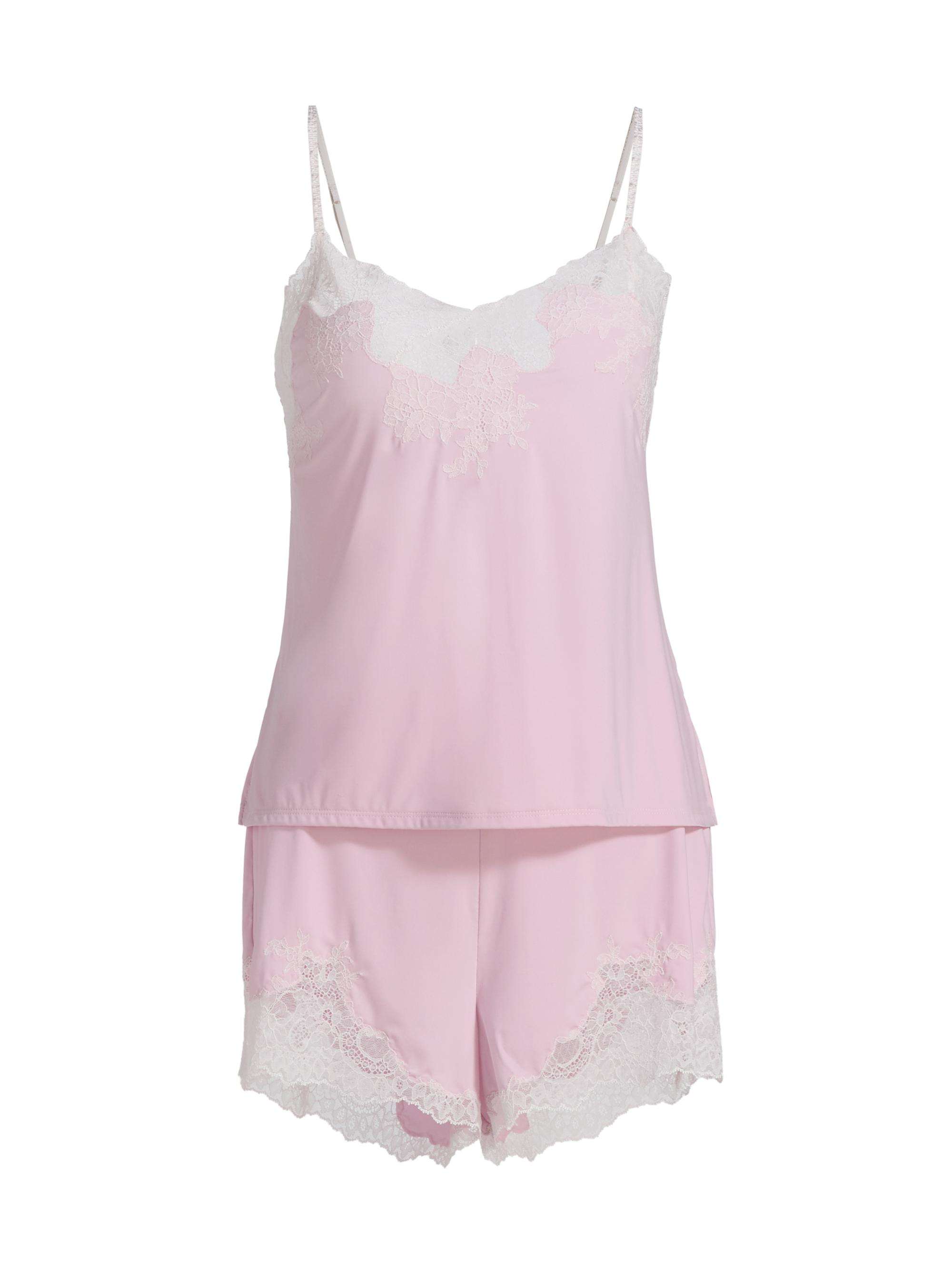 Natori Women's Enchant Floral Lace-Trimmed Camisole & Shorts Set - Powder Pink