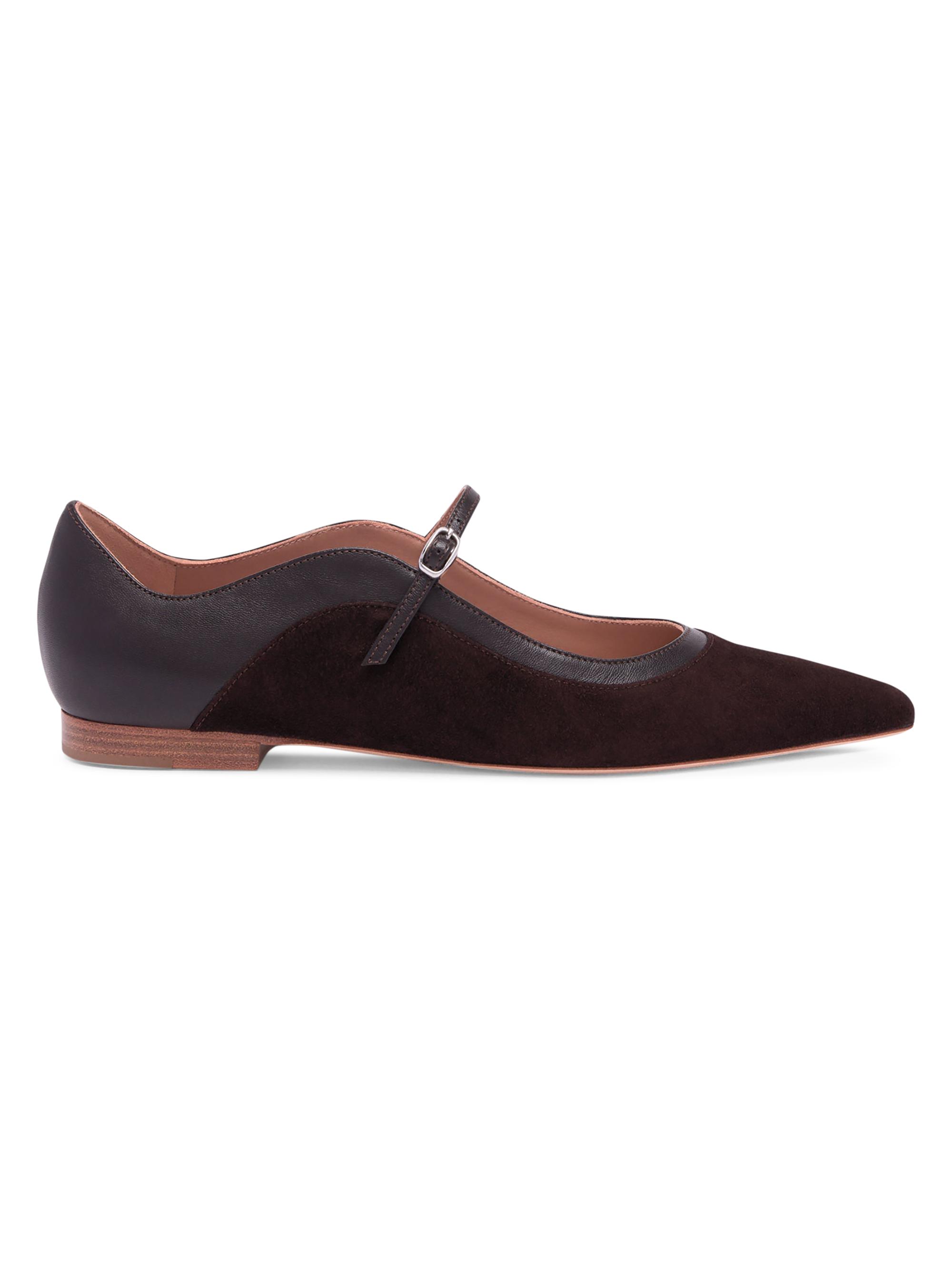Malone Souliers Women's Cornina Suede Flat Pumps - Ebony Ebony