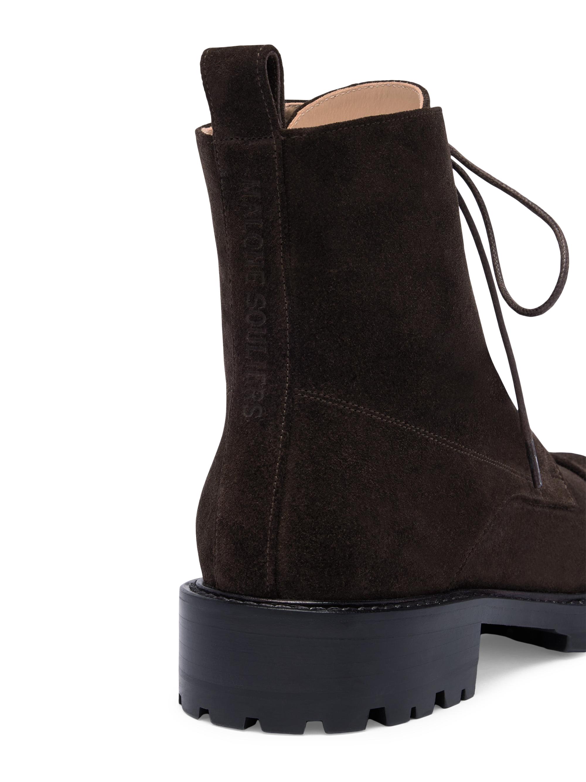 Malone Souliers Women's Miller Suede Combat Boots - Ebony Ebony - detail view in Ebony ebony