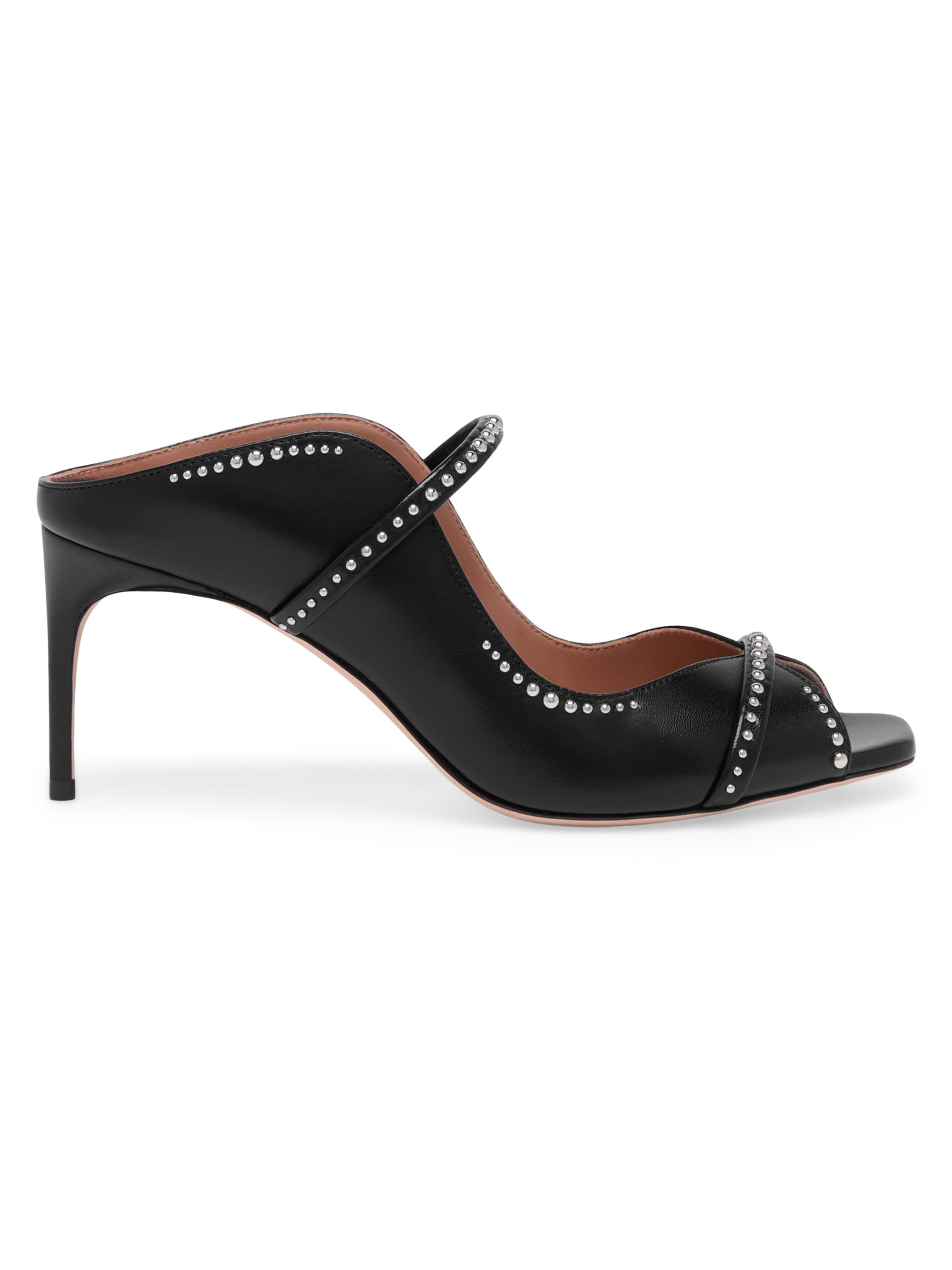 Malone Souliers Women's Noah 0MM Studded Leather Sandals - Black